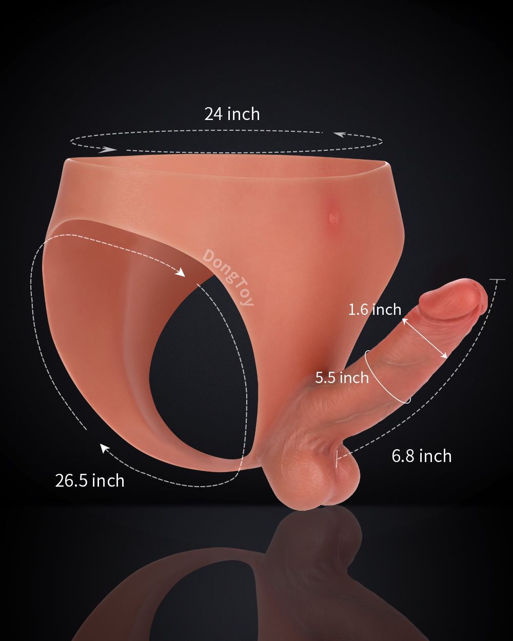 Adriel 6.8 inch Platinum Silicone Strap-On Dildo Slim Wheat