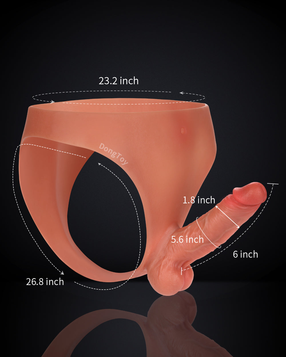 Levin 6 inch Realistic Strap-On Dildo Solid Silicone Wheat