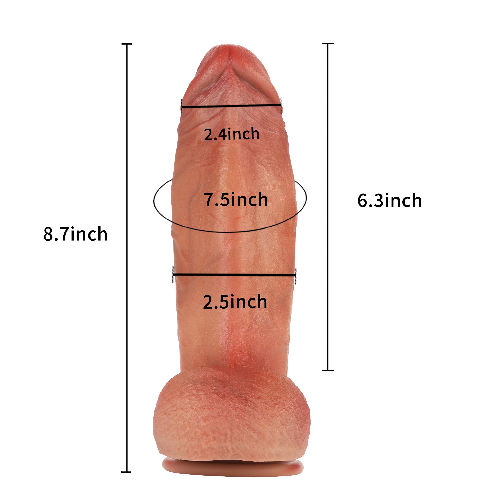 MeatBall Ultra Real Skin Realistic Dildo Girthy Huge Dildo Brown And Flesh Color