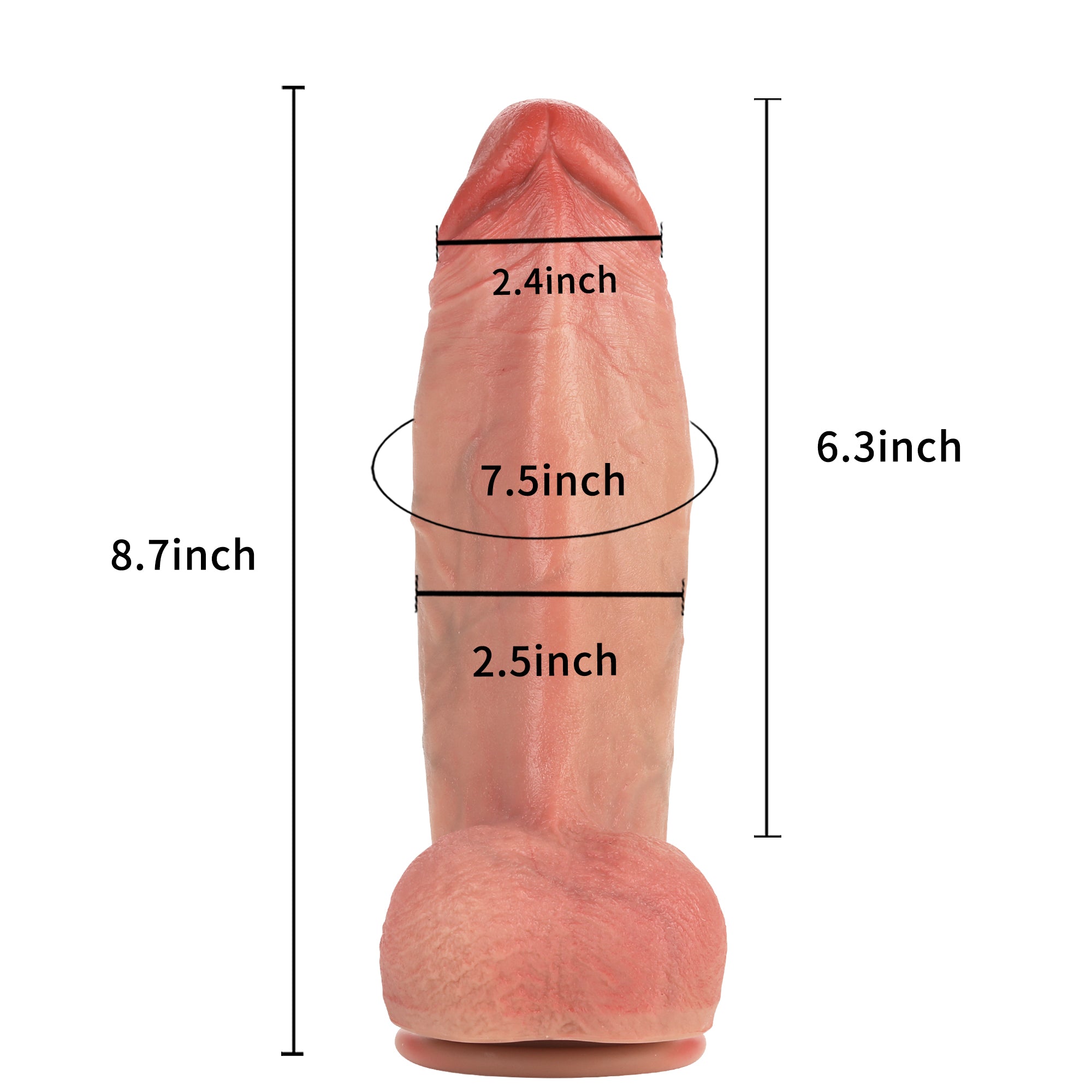 MeatBall Ultra Real Skin Realistic Dildo Girthy Huge Dildo Brown And Flesh Color