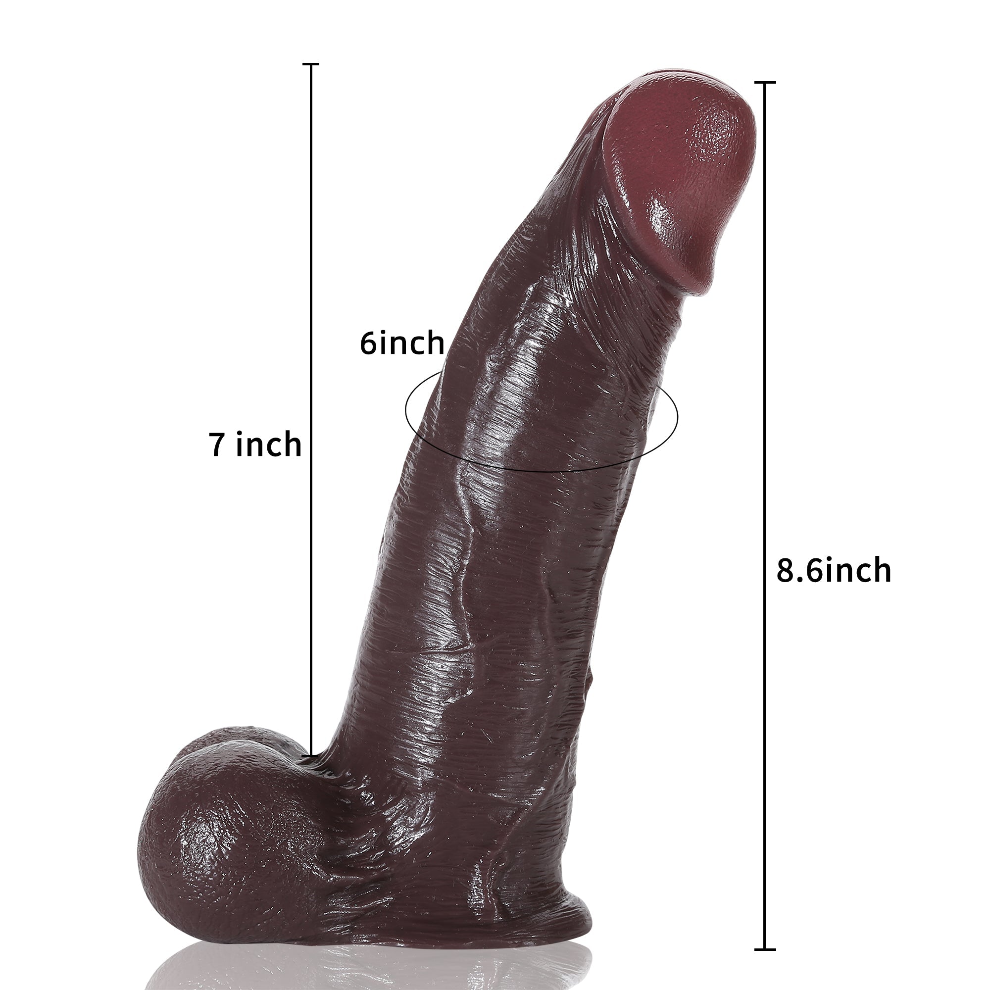 David 8.6 inch Sliding Skin Ultra Real Dildo With Flexible Balls