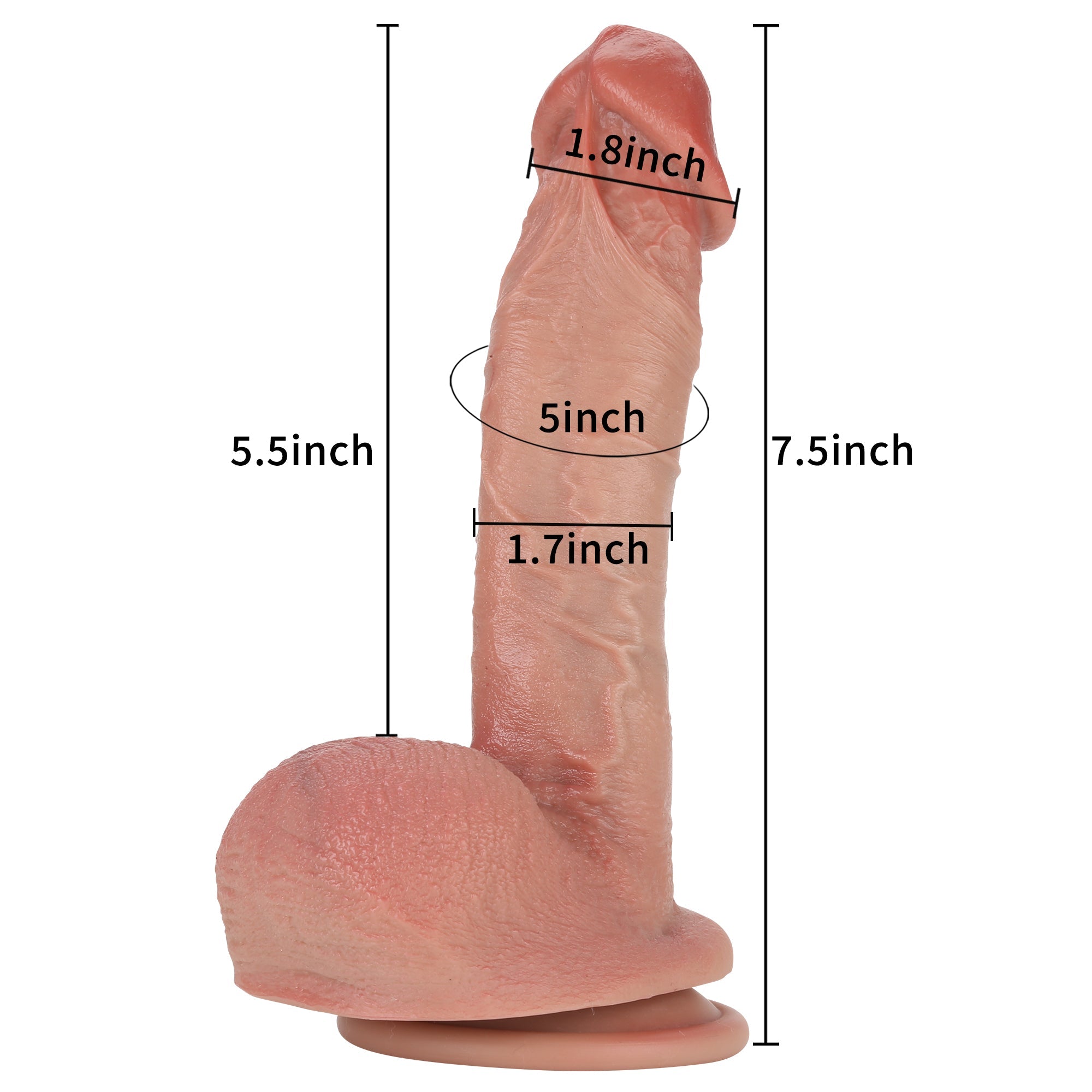 Colton 7 Inch Real Touch Most Realistic Soft Skin Dildo with Suction Cup