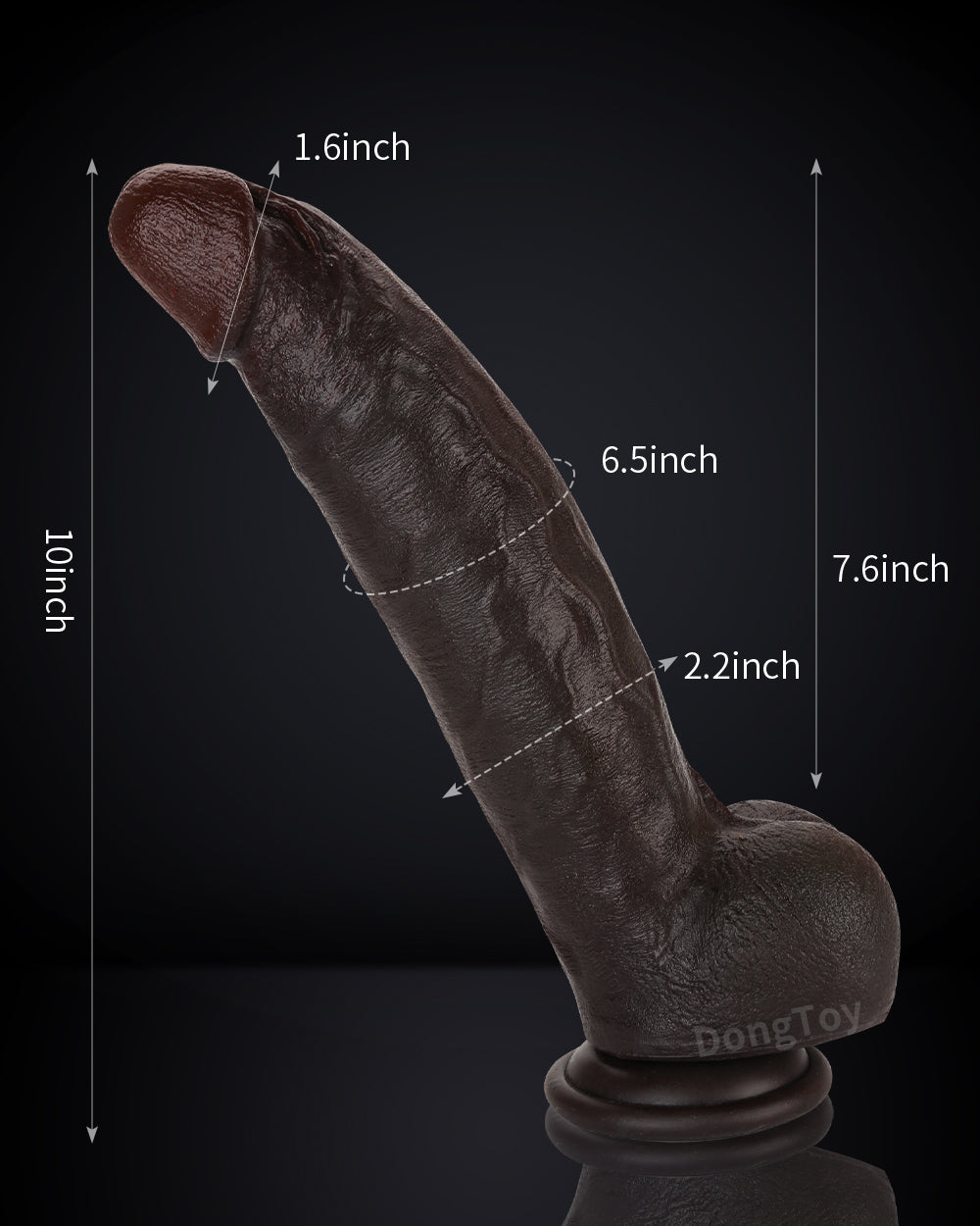 Baron 10 inch BBC Realistic Curved Dildo Real Skin With Keel