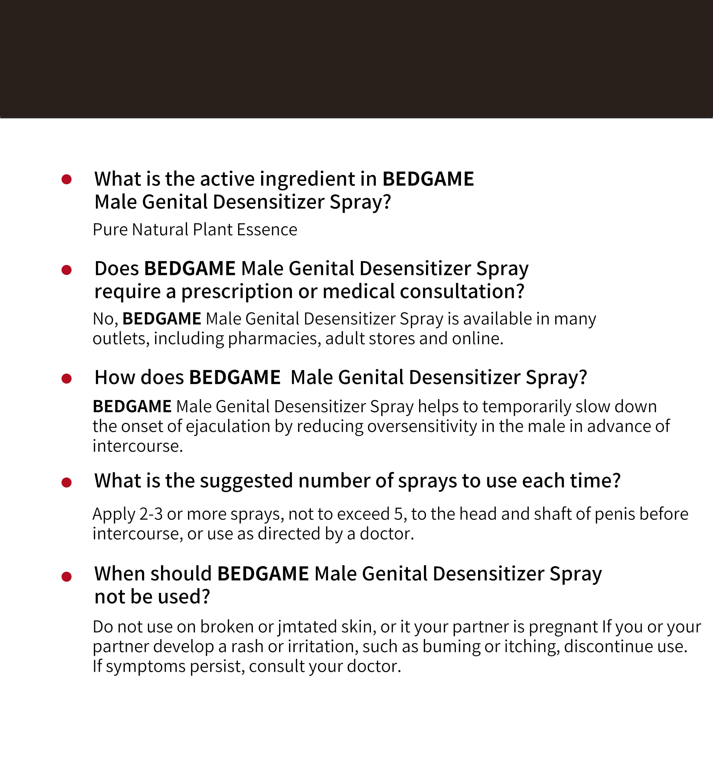 Duration Delay Spray, Numbing Climax Spray for Men & Desensitizing Spray, Climax Control