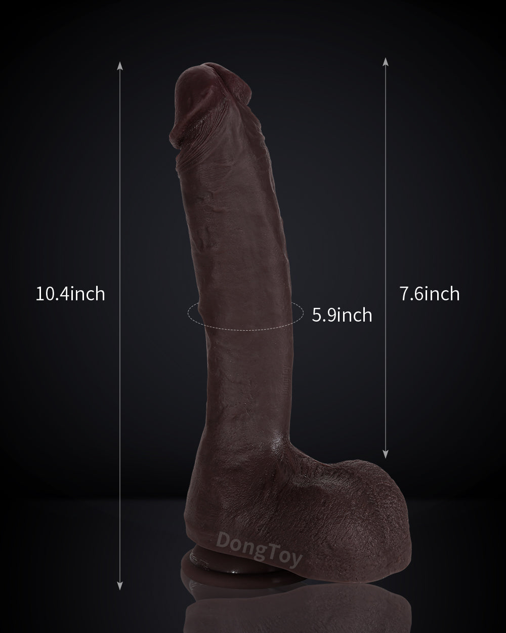 Alex 10.4 inch Ultra Realistic Huge Dildo & Super Realistic Glan Black Dildo