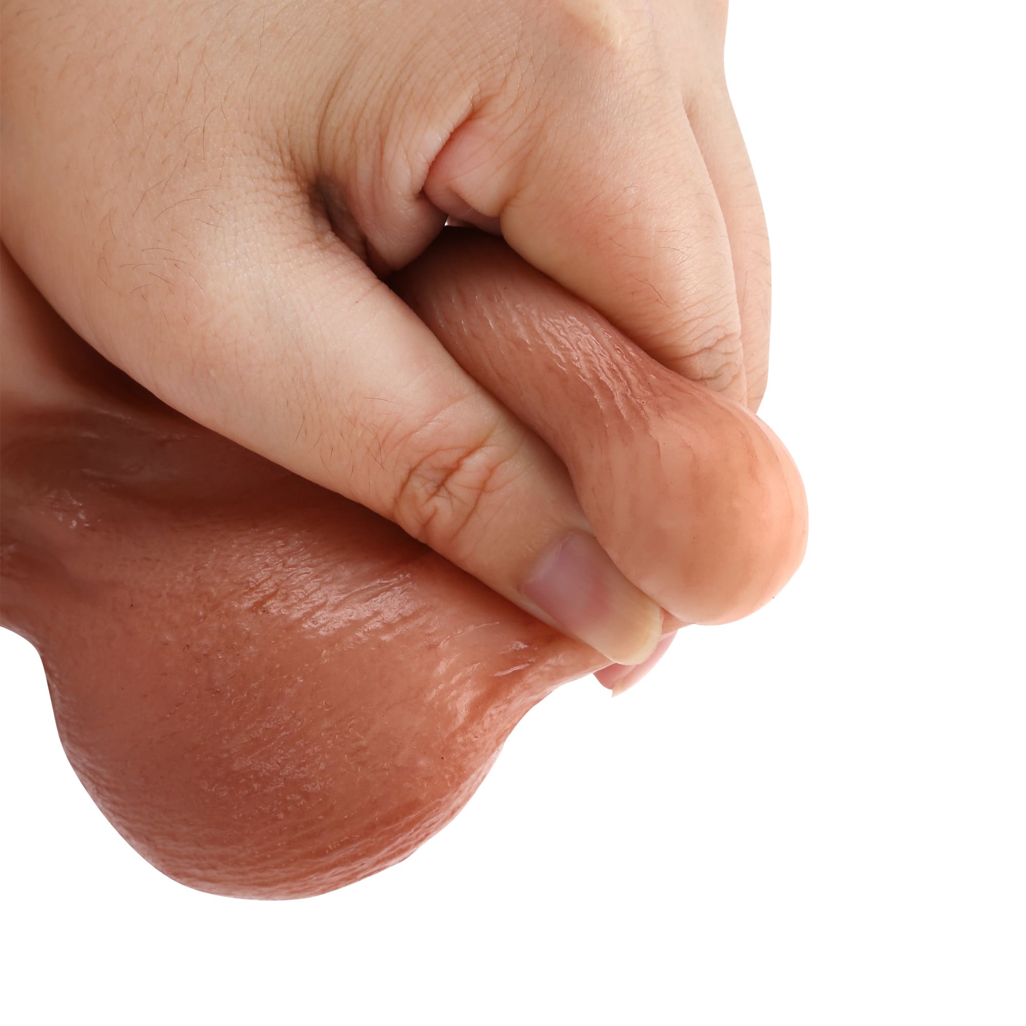 DONGTOY Baller 8.4 inch Sliding Skin Dildo Realistic Dildo & Lifelike Ball Flesh Color