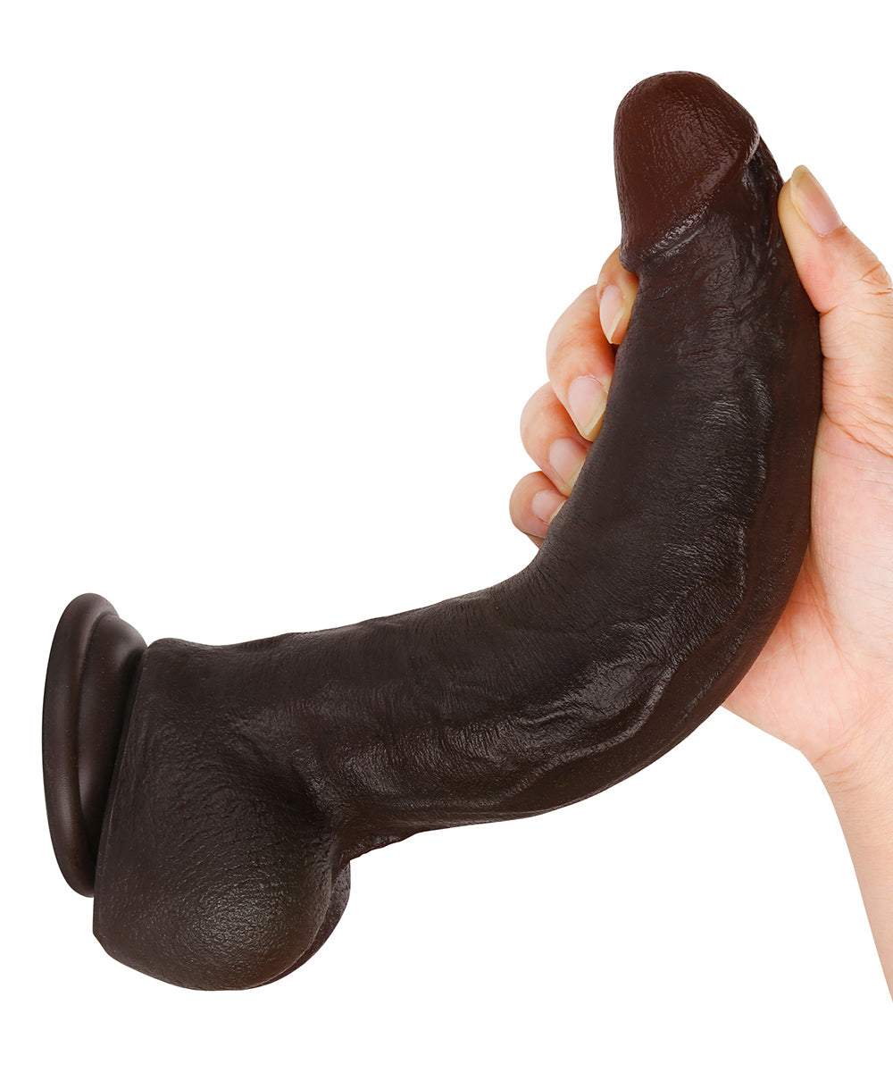 Baron 10 inch BBC Realistic Curved Dildo Real Skin With Keel