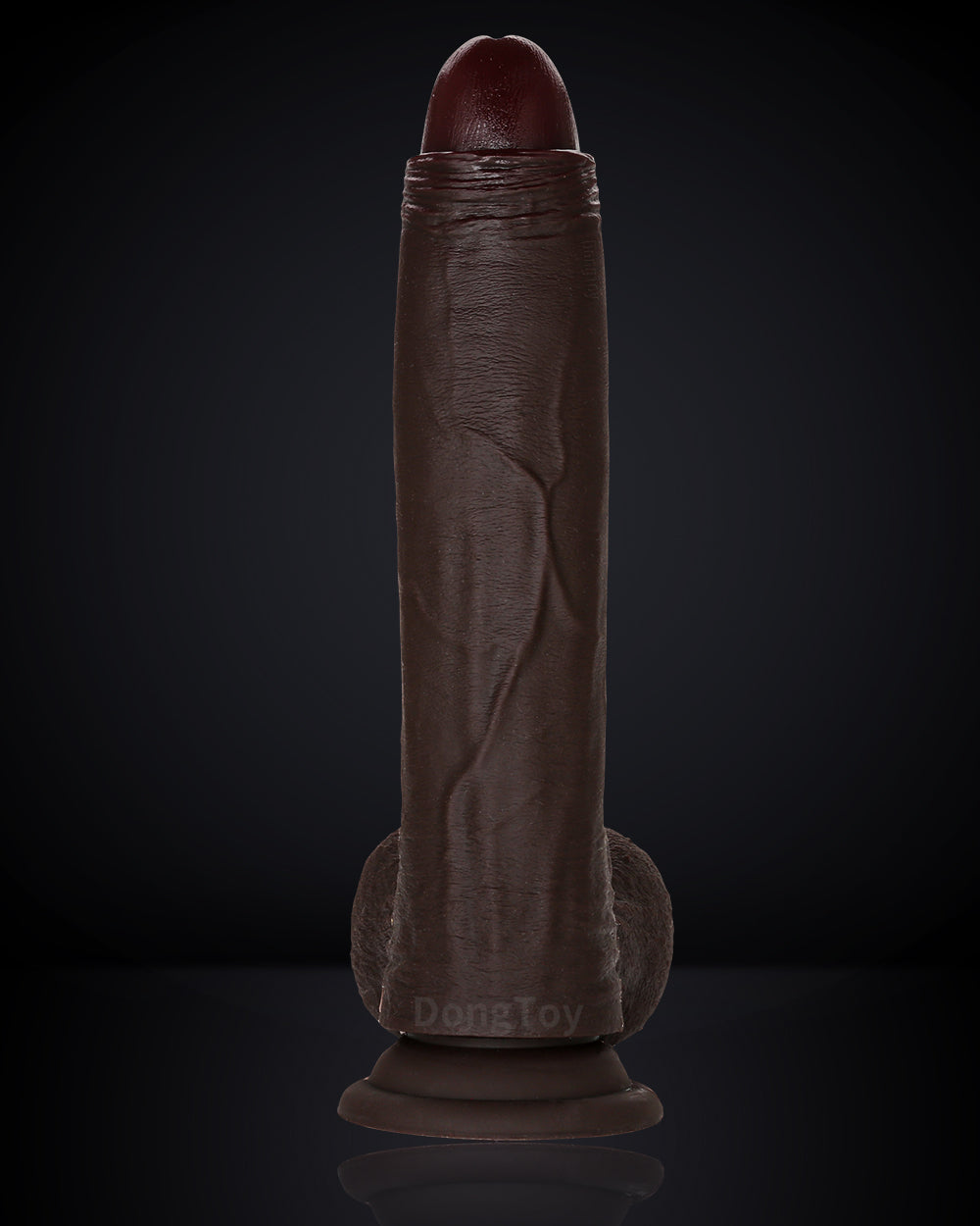 TitanNut 10 inch Lifelike Sliding Skin Uncut Dildo with Realistic Balls