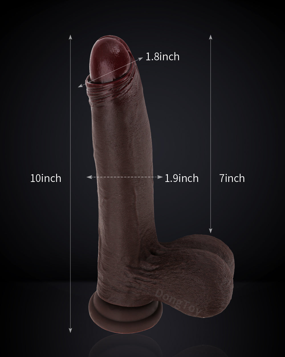 TitanNut 10 inch Lifelike Sliding Skin Uncut Dildo with Realistic Balls