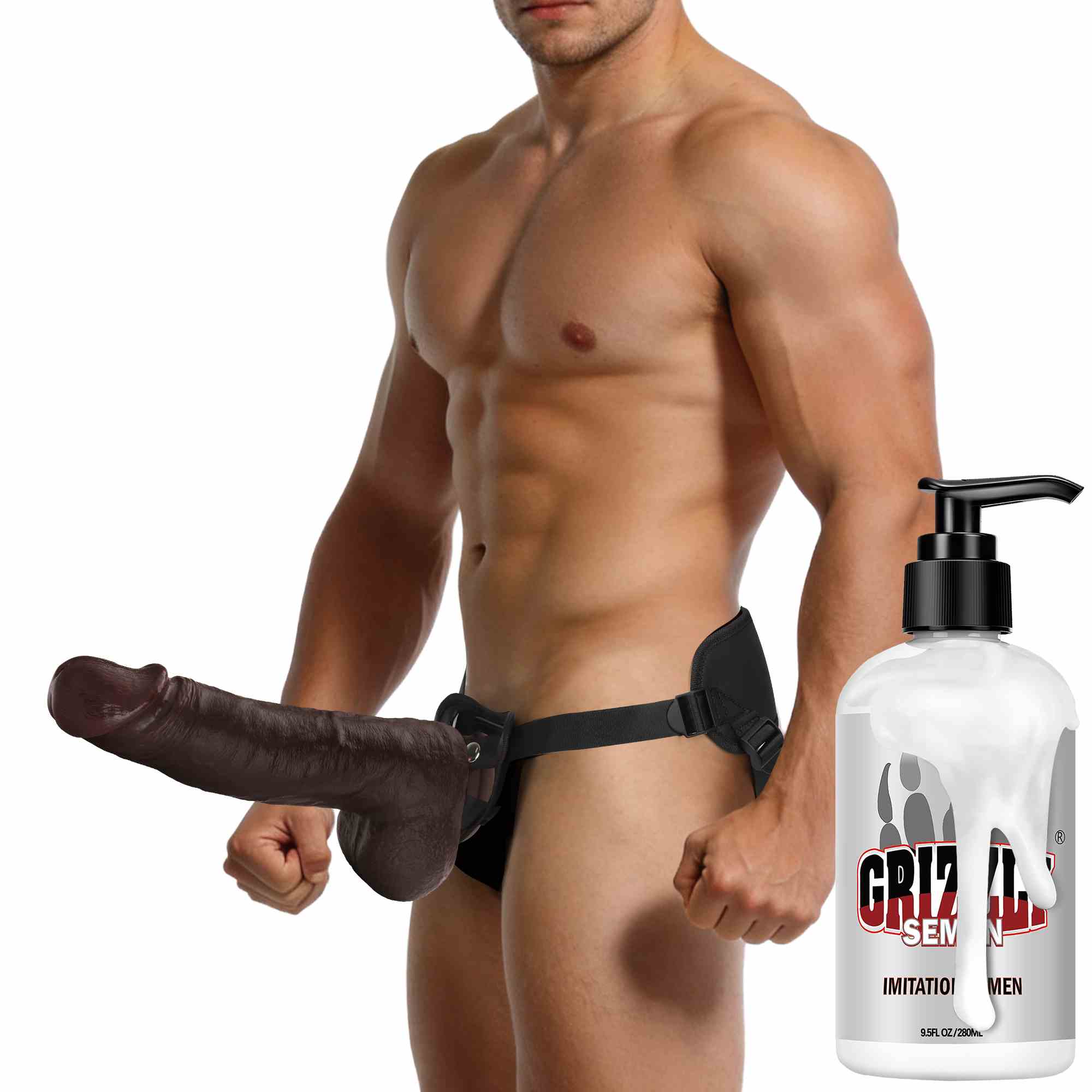 Boomer 9 inch Squirting Cumming Ejaculating Dildo Sliding Skin Black Dildo