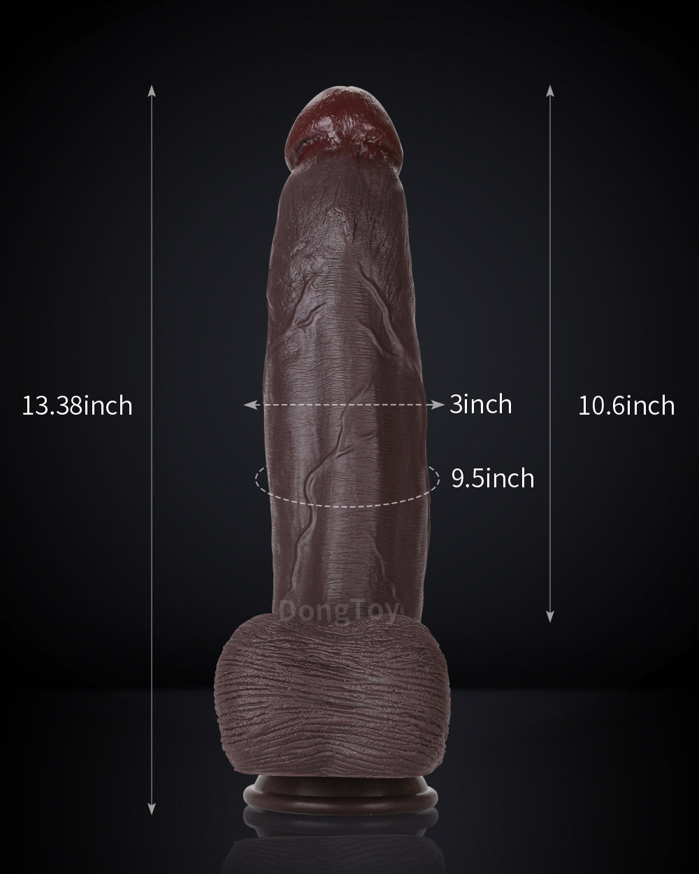 Bruce 13 inch Realistic Huge Dildo Dual Density Huge Dildo Lifelike Skin