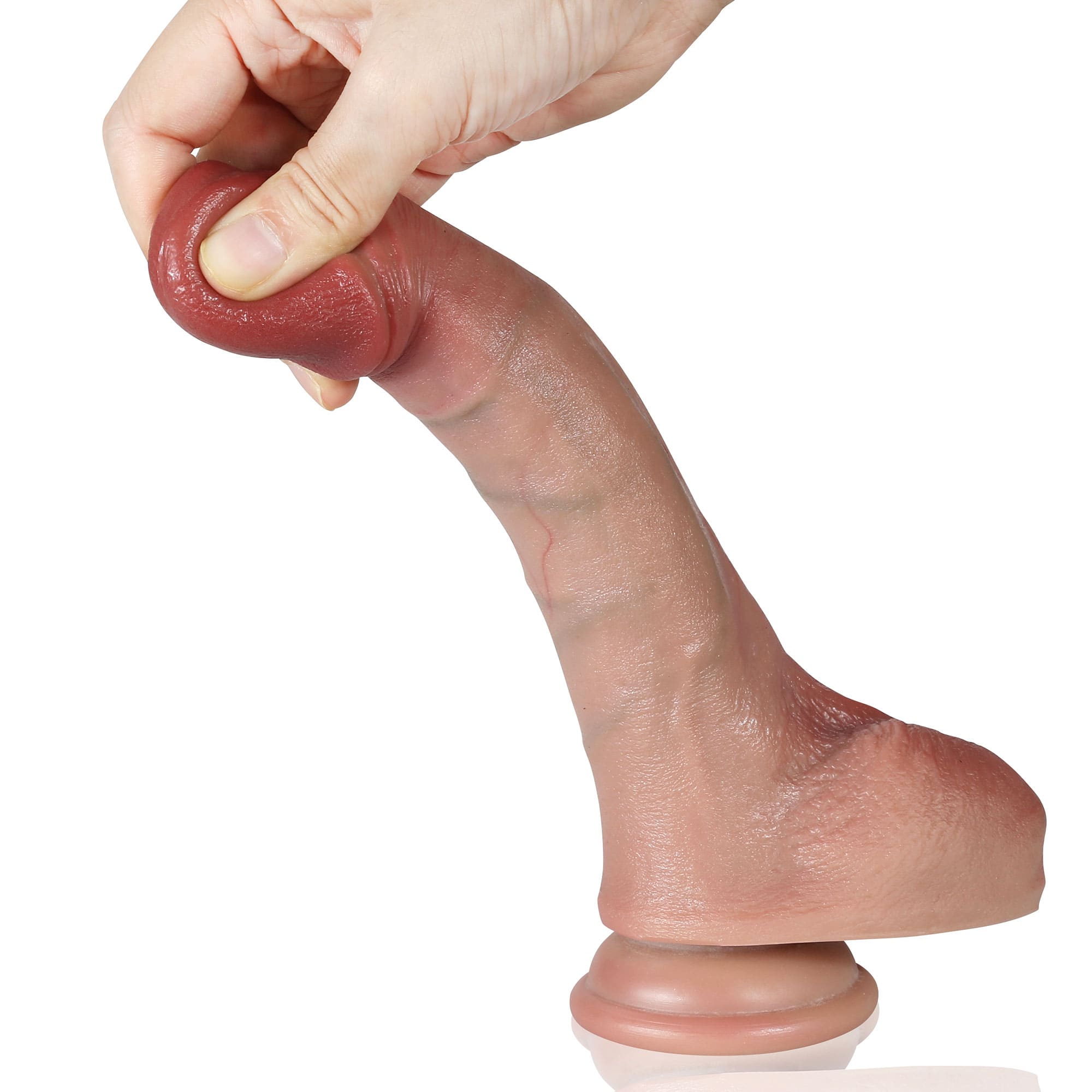 Curvy 7.9 inch Flexible Hyper Realistic Dildo With Movable Keel