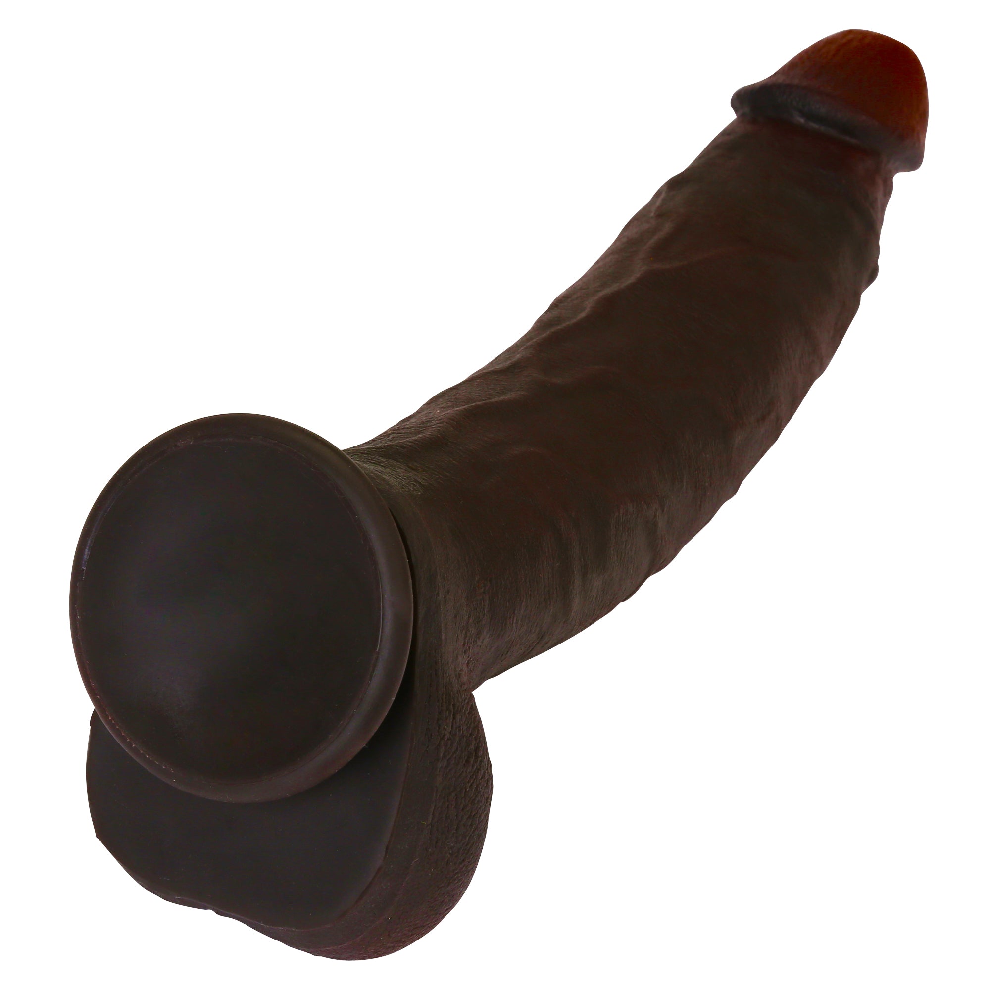 Dredd Dildo BBC Realistic 12 inch Black Real Skin Curved Dildo