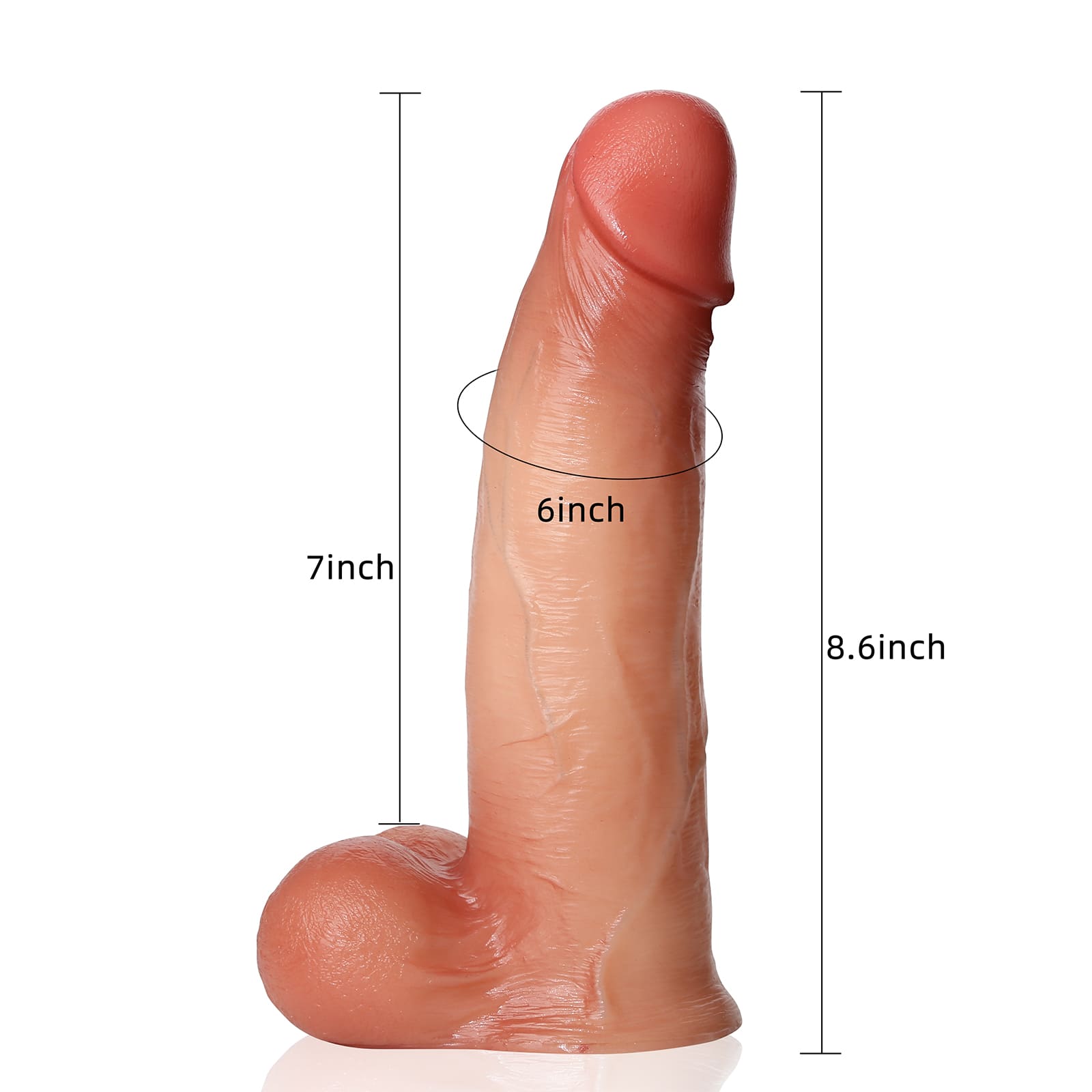 David 8.6 inch Sliding Skin Ultra Real Dildo With Flexible Balls
