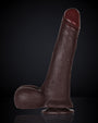 Foreskin 9 inch Black Sliding Skin Dildo BBC Dildo With Ball