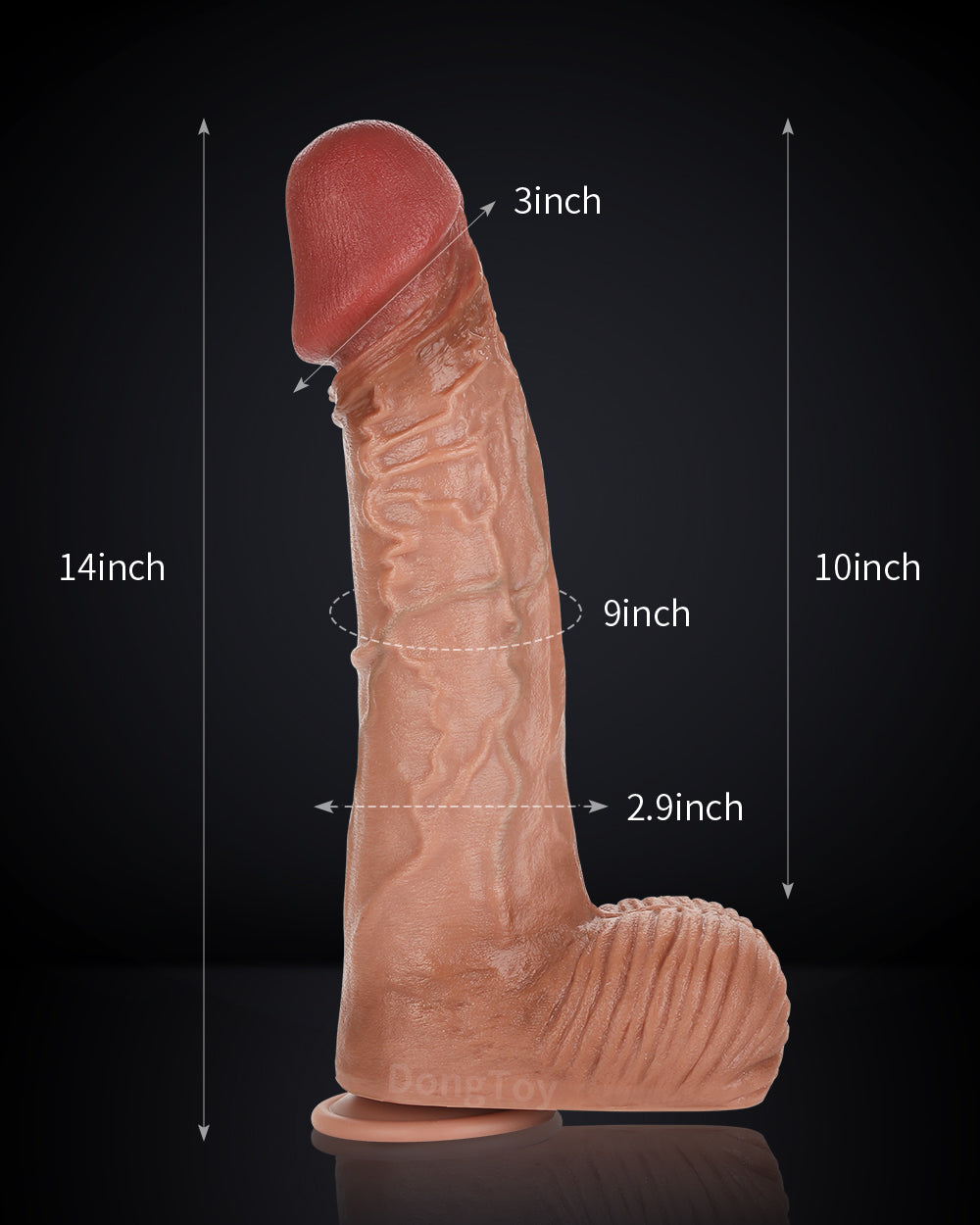 Hunter 14 inch Real Skin Ultra Huge Realistic Dildo