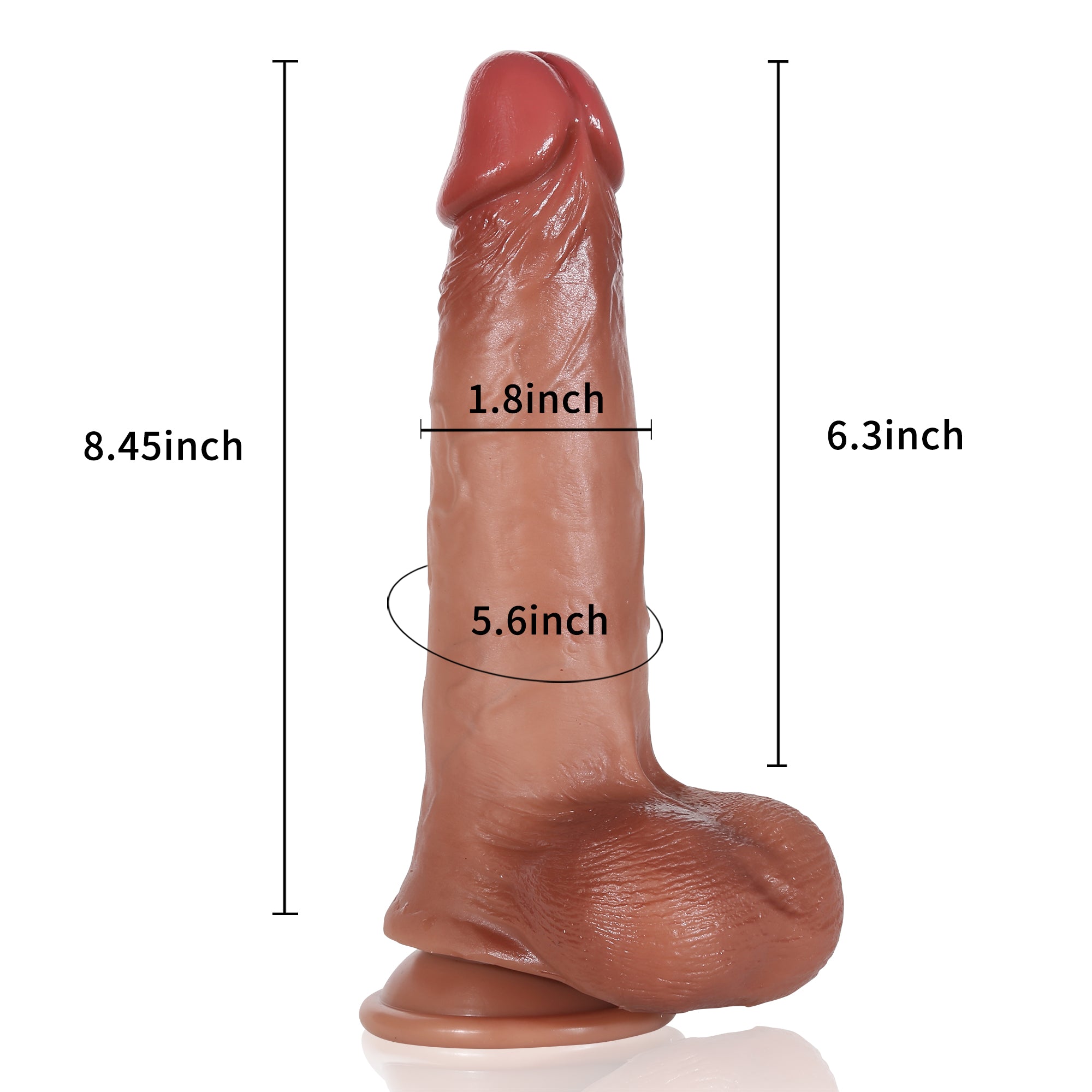Baller 8.4 inch Sliding Skin Black Dildo Lifelike Flexible Real Balls Realistic Dildo