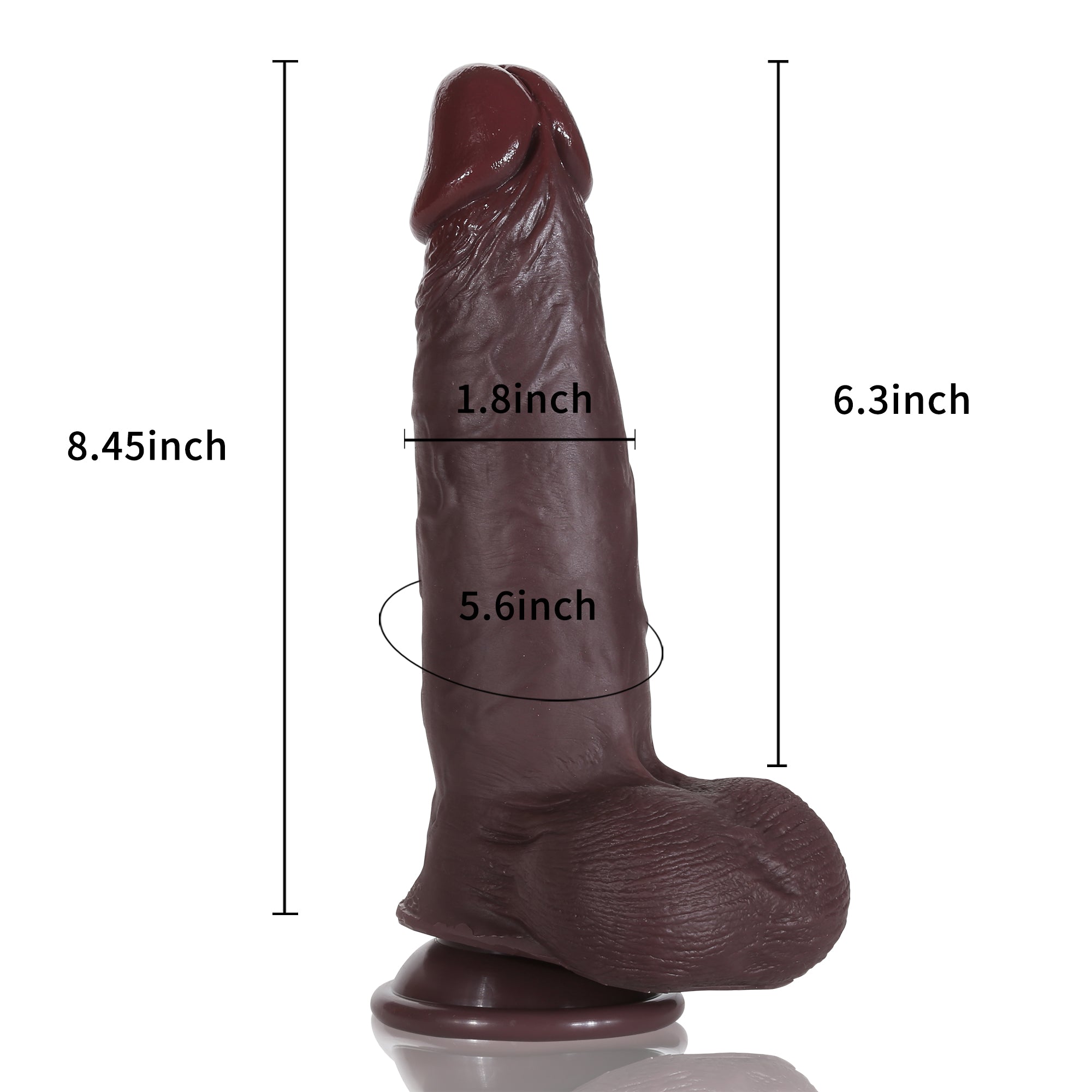 Baller 8.4 inch Sliding Skin Black Dildo Lifelike Flexible Real Balls Realistic Dildo