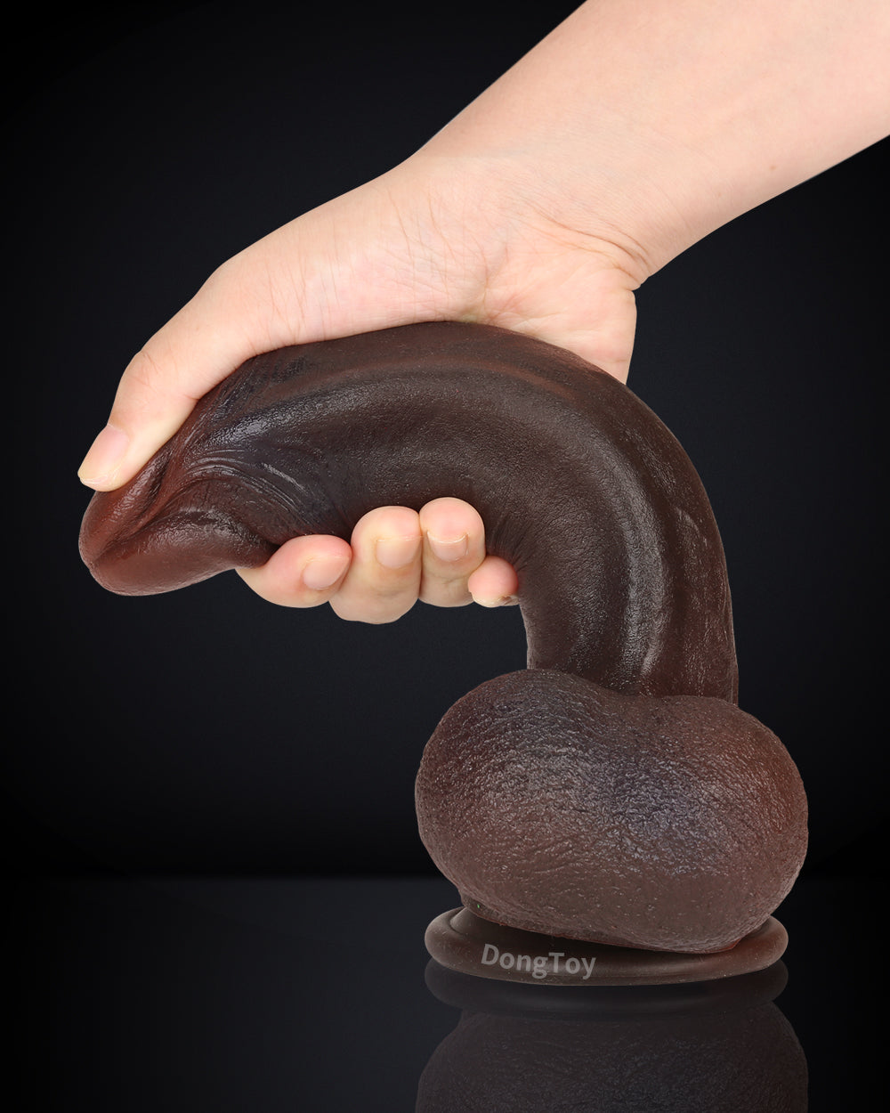 Ansel 9.2 inch Bendable Black Realistic Dual-Density Dildo Lifelike Feel