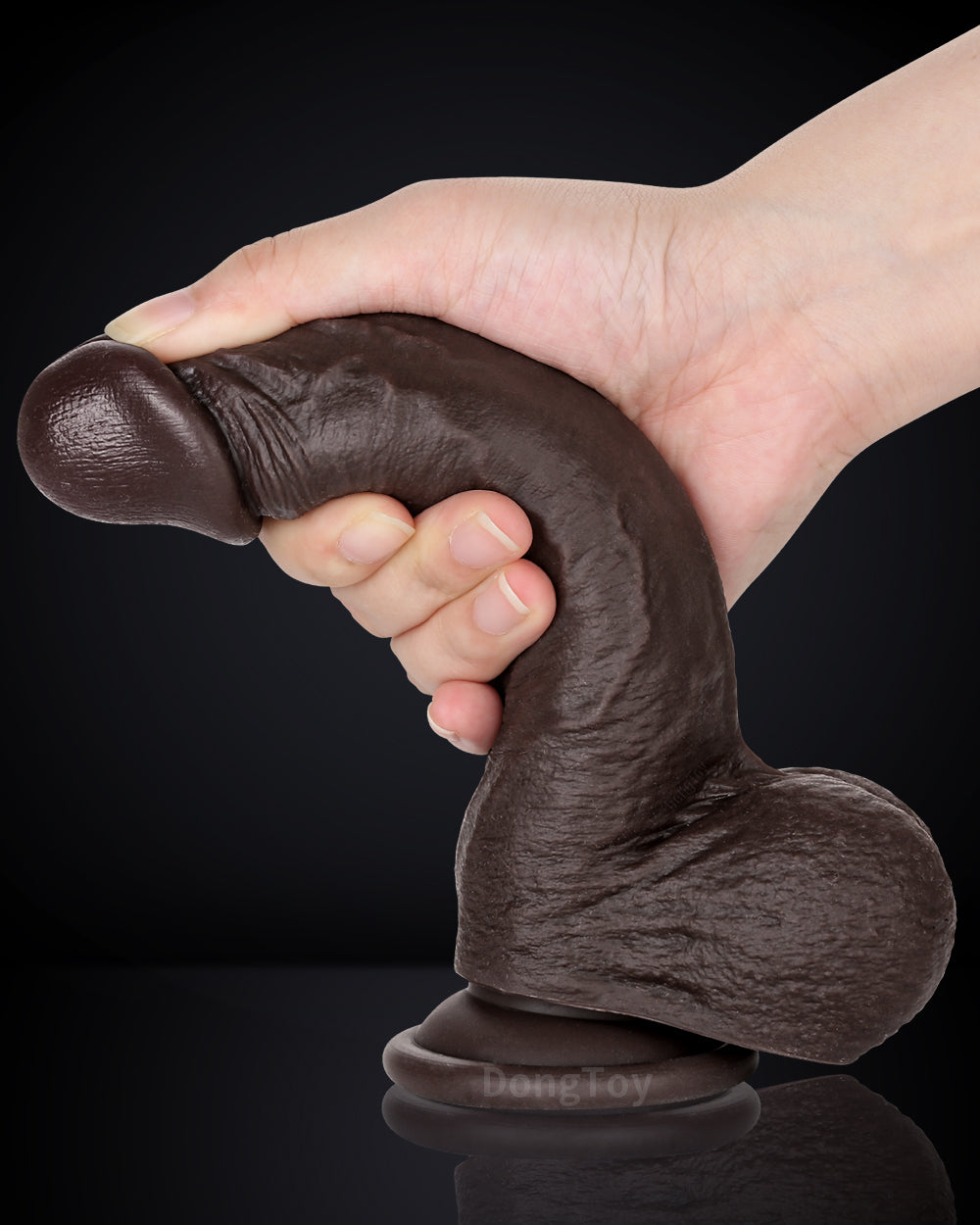 Juicy 7 inch Squirting Dildo Cumming Ejaculating Black Dildo Sliding Skin