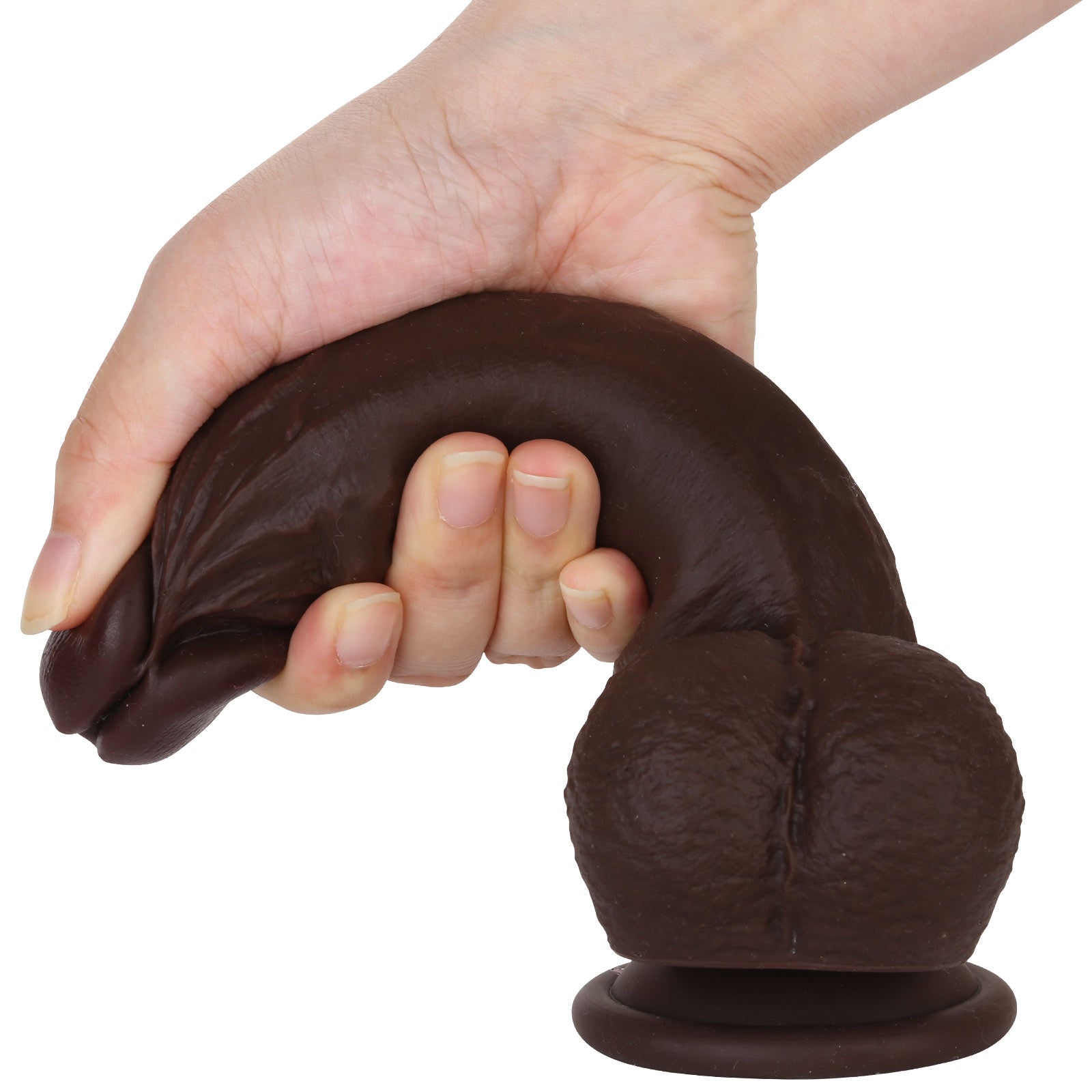 Juicy 7 inch Squirting Dildo Cumming Ejaculating Black Dildo Sliding Skin