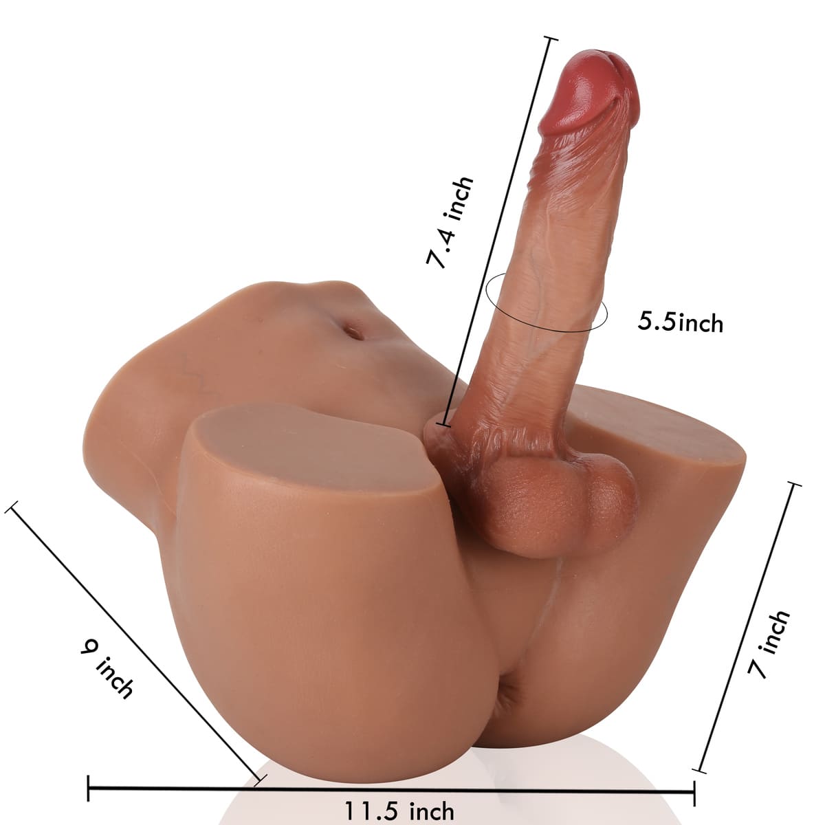 Justin 14lb With James 7 inch Realistic Dildo (Brown)