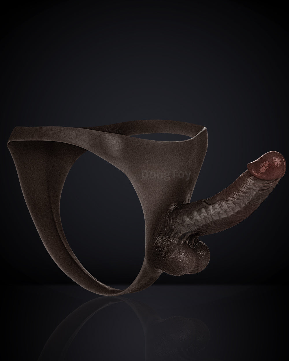Kendon 6.2 Inches Wearable Silicone Strap-On dildo with Curved Internal Black