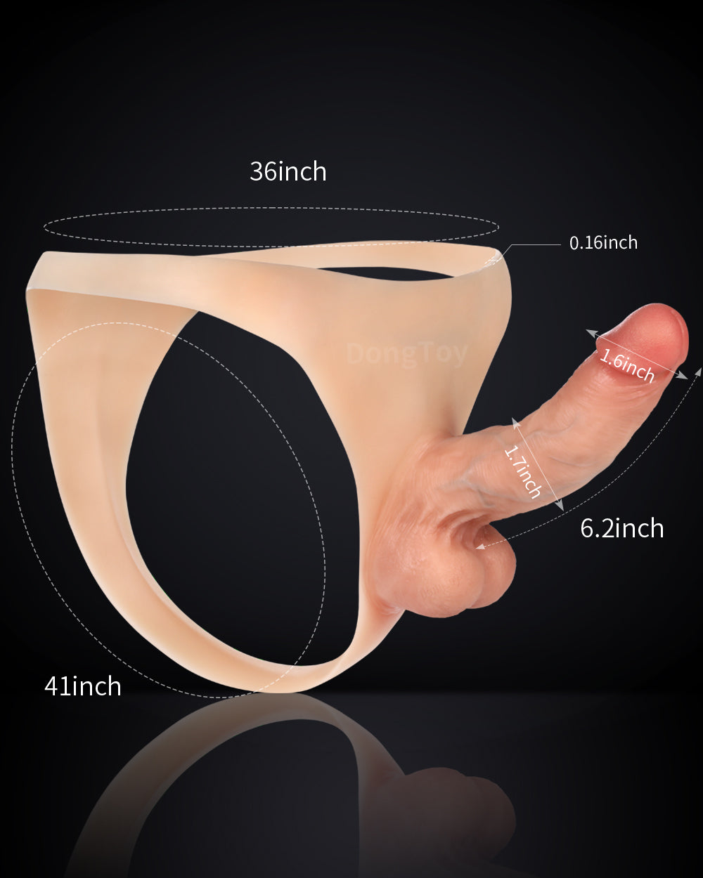 Kendon 6 in Strap On Dildo Wearable Solid Realistic Dildo Flesh