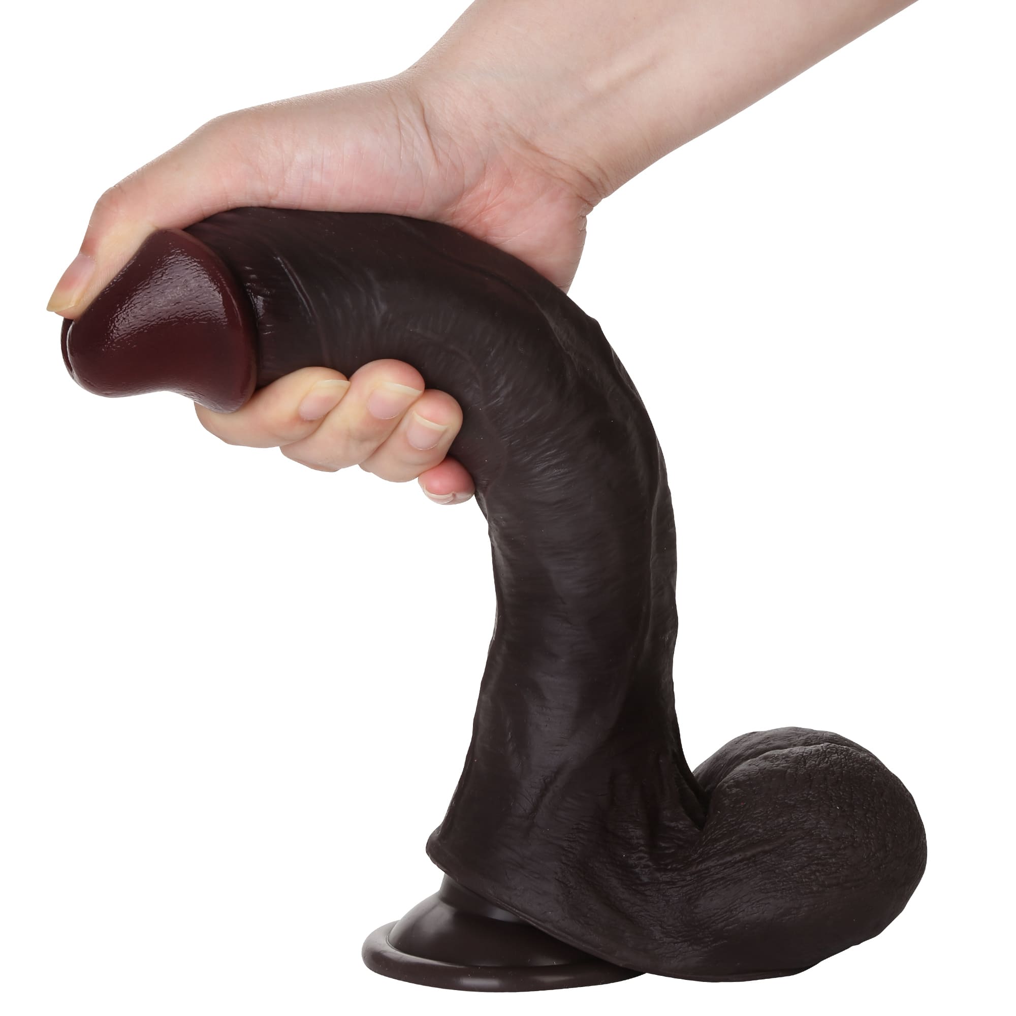 Knight 10 inch Real Feel Ball Super Realistic Glan Black Dildo