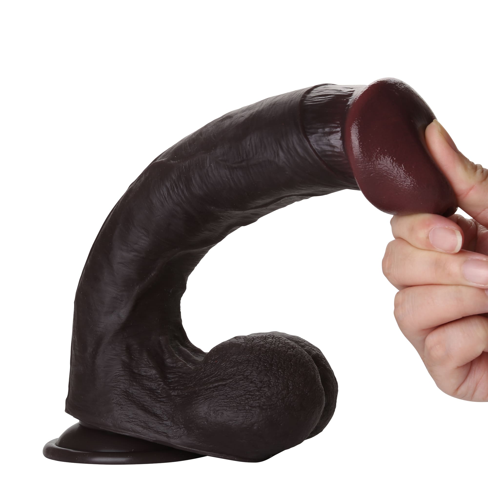 Knight 10 inch Real Feel Ball Super Realistic Glan Black Dildo