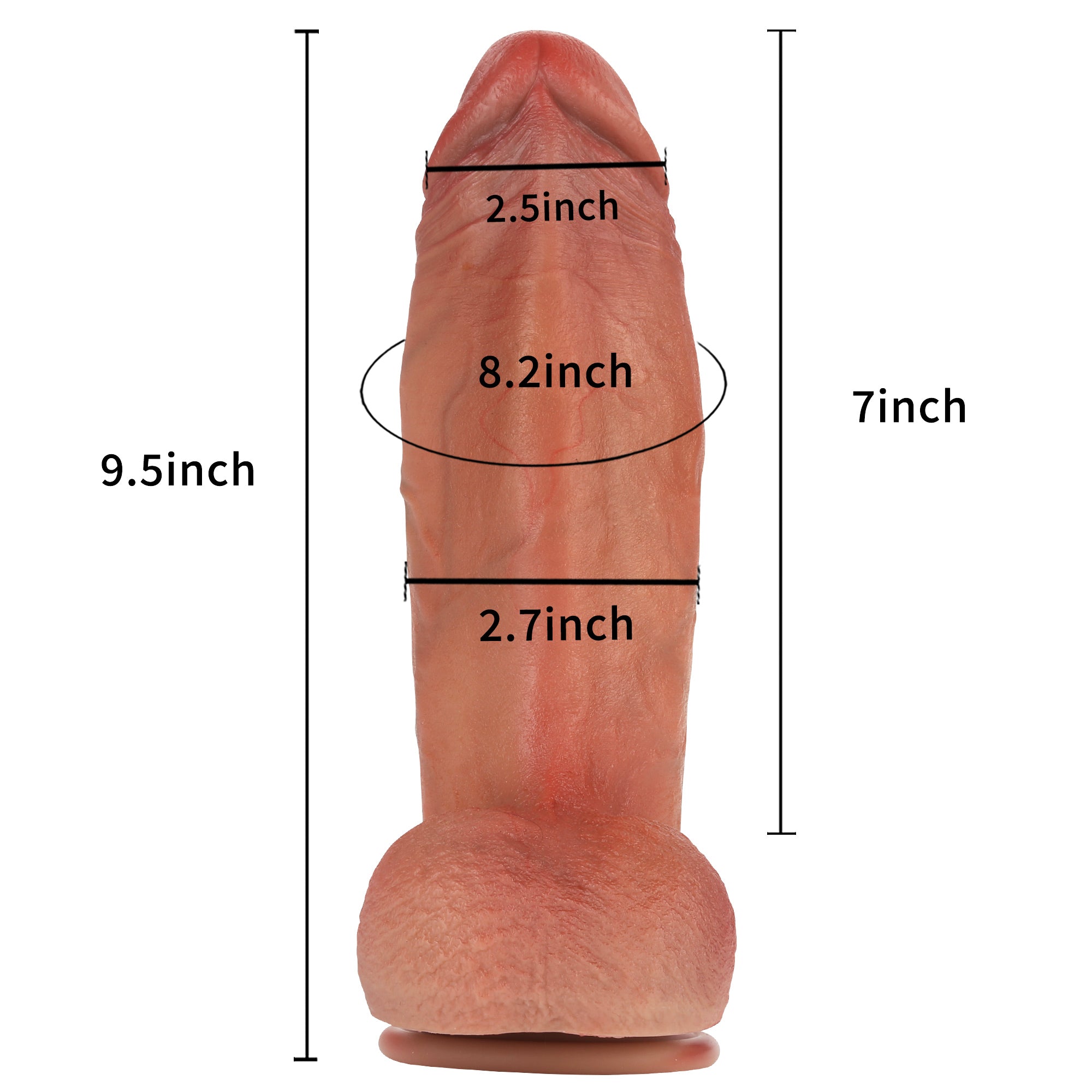 MeatBall Ultra Real Skin Realistic Dildo Girthy Huge Dildo Brown And Flesh Color