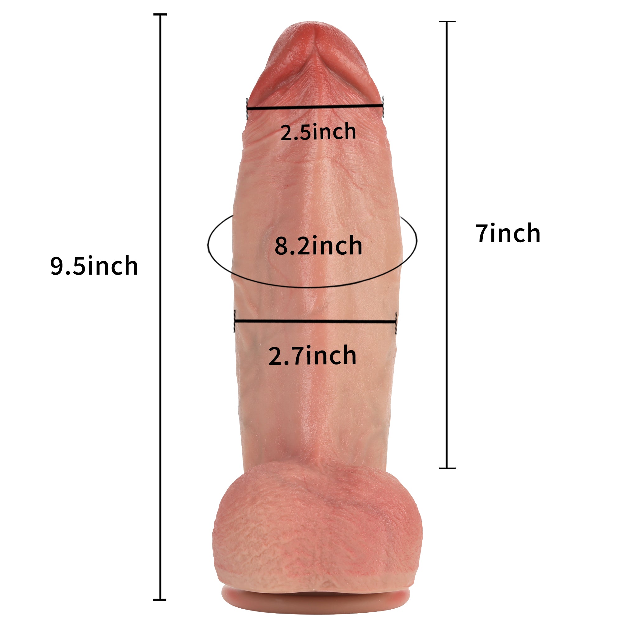 MeatBall Ultra Real Skin Realistic Dildo Girthy Huge Dildo Brown And Flesh Color