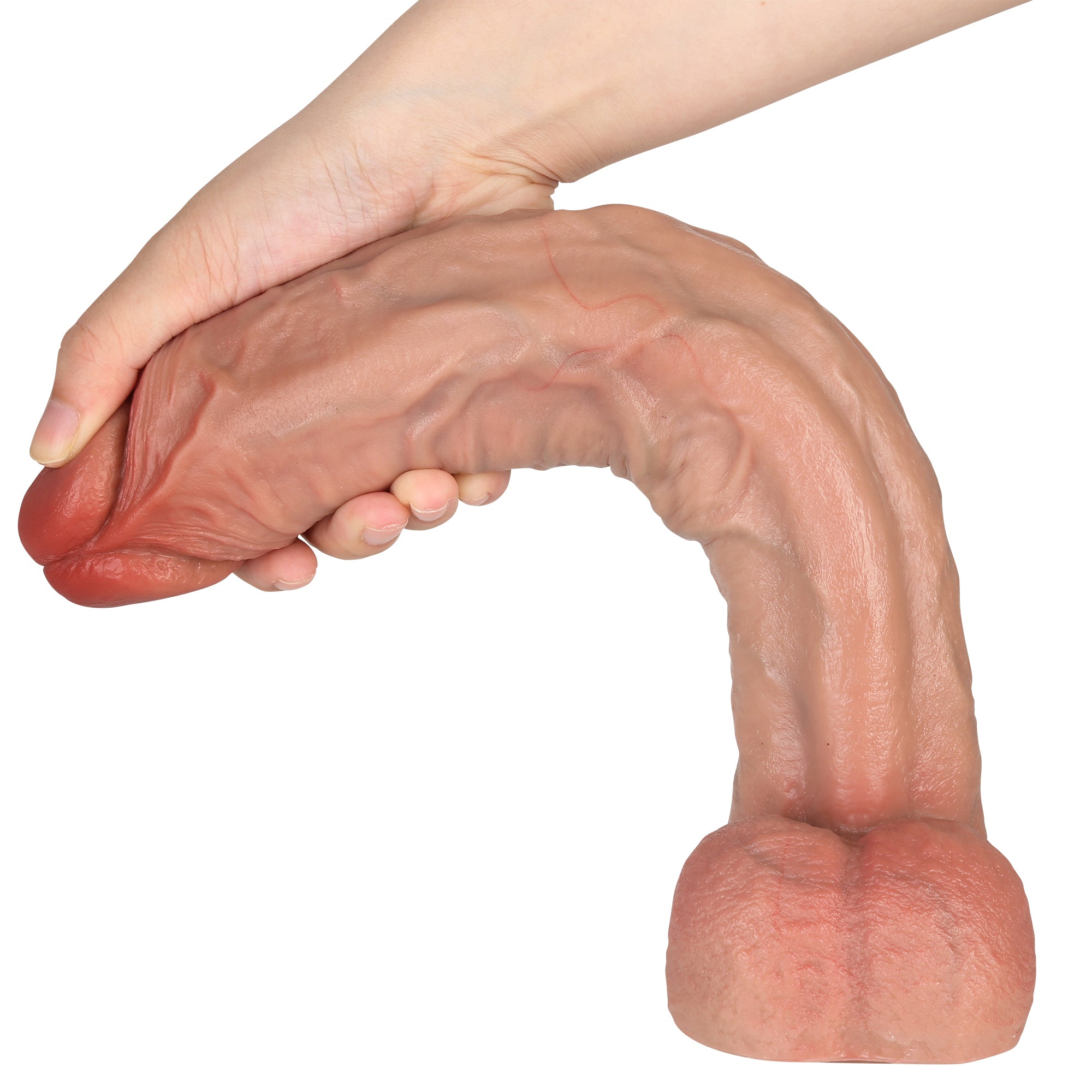 Monster 12 inch Most Realistic Dildo Real Glan Lifelike Vein Curved Dildo