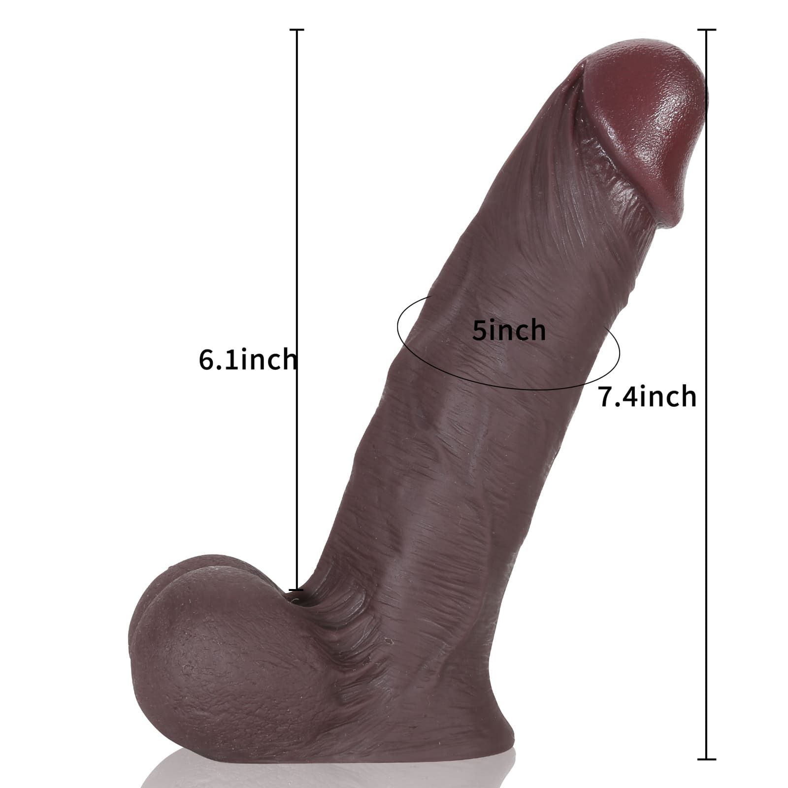 James 7.4 inch Ulta Realistic Black Dildo With 1:1 Real Balls