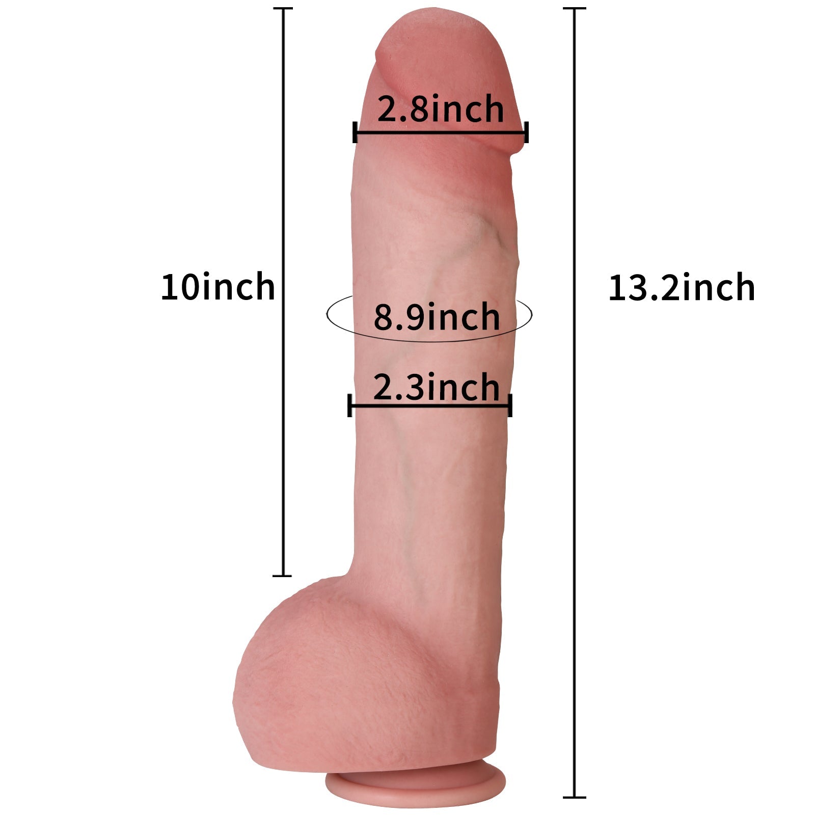Rocket 13 Inch Big Dual Layer Liquid Silicone Real Skin Touch Dildo