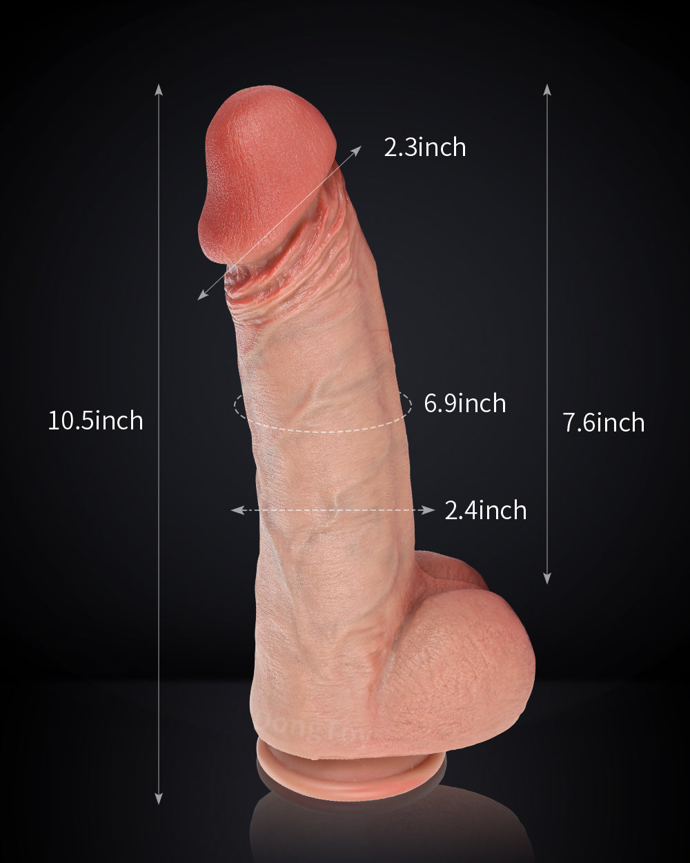 Roman 10 inch Ultra Realistic Real Skin Dildo With Keel