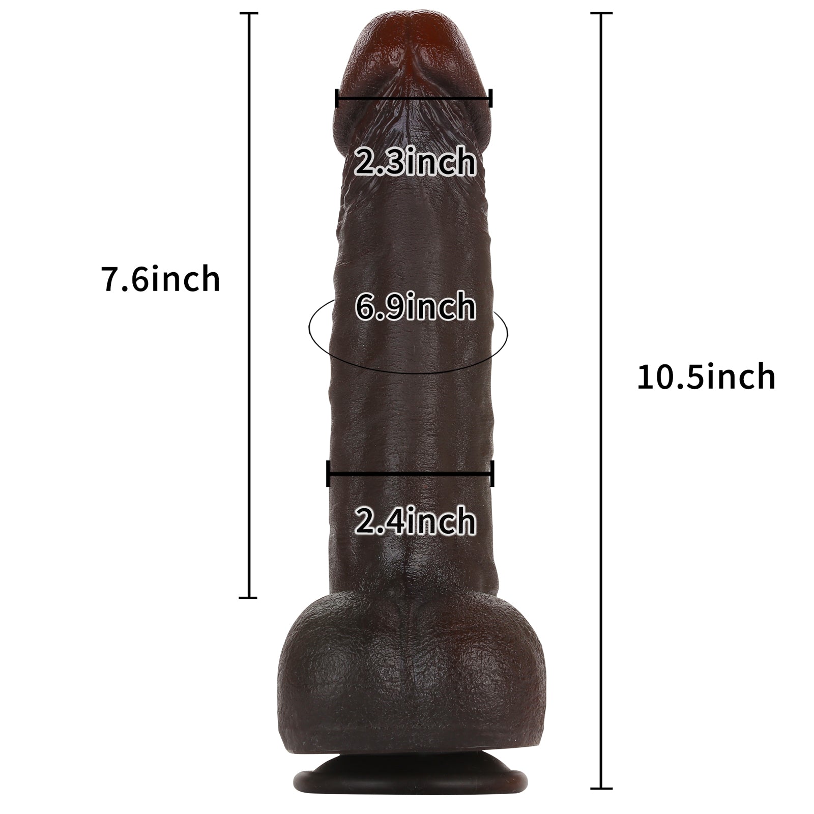 Roman 10 inch Ultra Realistic Real Skin Dildo With Keel