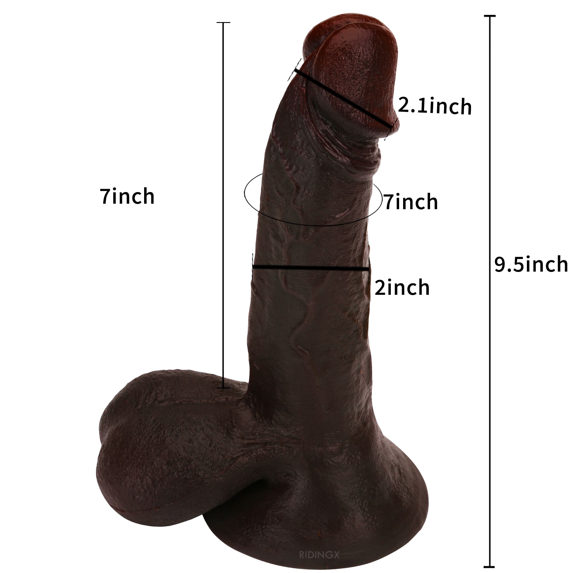 Ryder 9 inch BBC Realistic Curved Dildo Soft Skin With Keel
