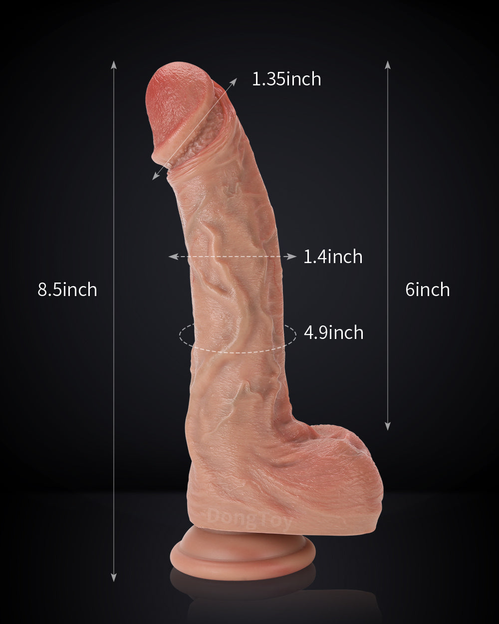 Sweety 8 inch Realistic Dildo Super Realistic Skin RealLike Glan