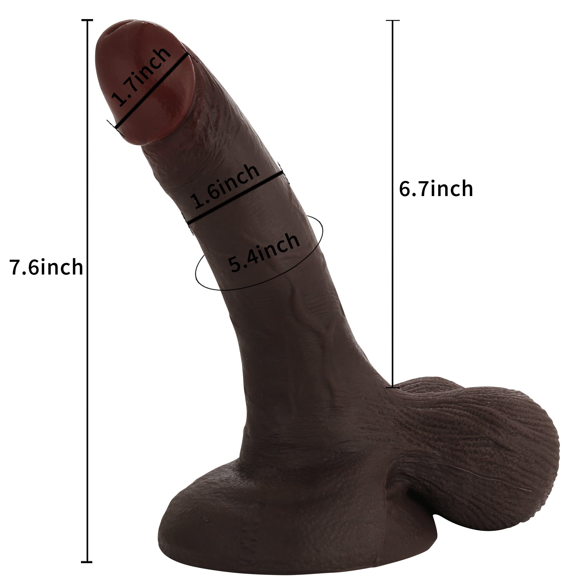 Tiger 7 Inch Realistic Silicone Dildo with Strong Suction Cup Hands-Free | DongToy