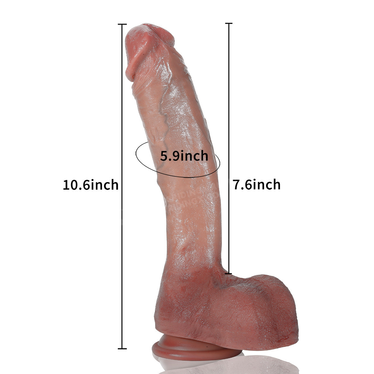 Alex 10.4 inch Ultra Realistic Huge Dildo & Super Realistic Glan Black Dildo