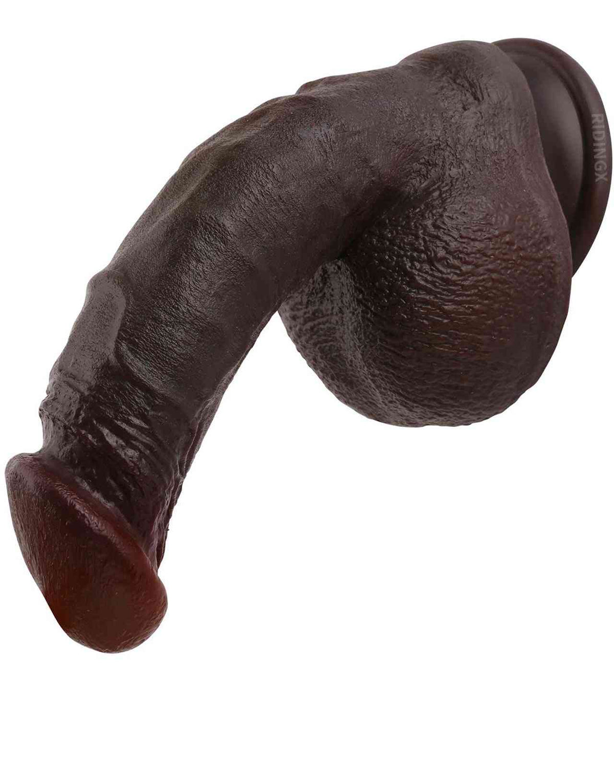 Darius 8 inch Black Realistic Dildo Real Skin Slim Shaft Suction Cup