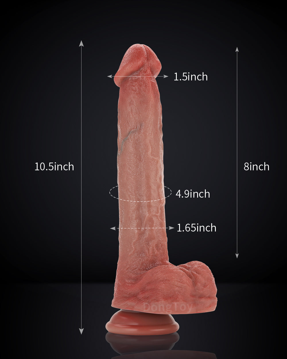 Jeff 10 inch Thrusting Dildo Powerful Vibration With Remote Control