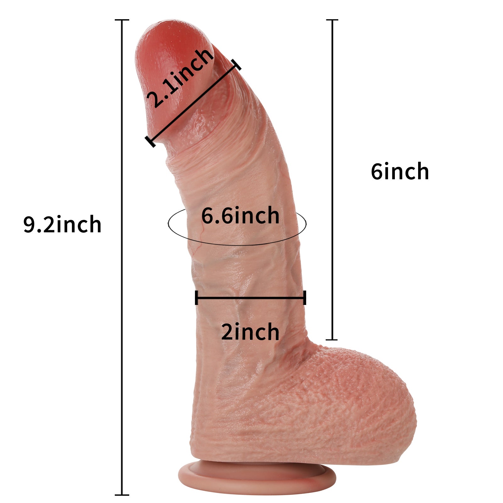 King 9 inch Most Realistic Real Soft Skin Lifelike Huge Girthy Dildo