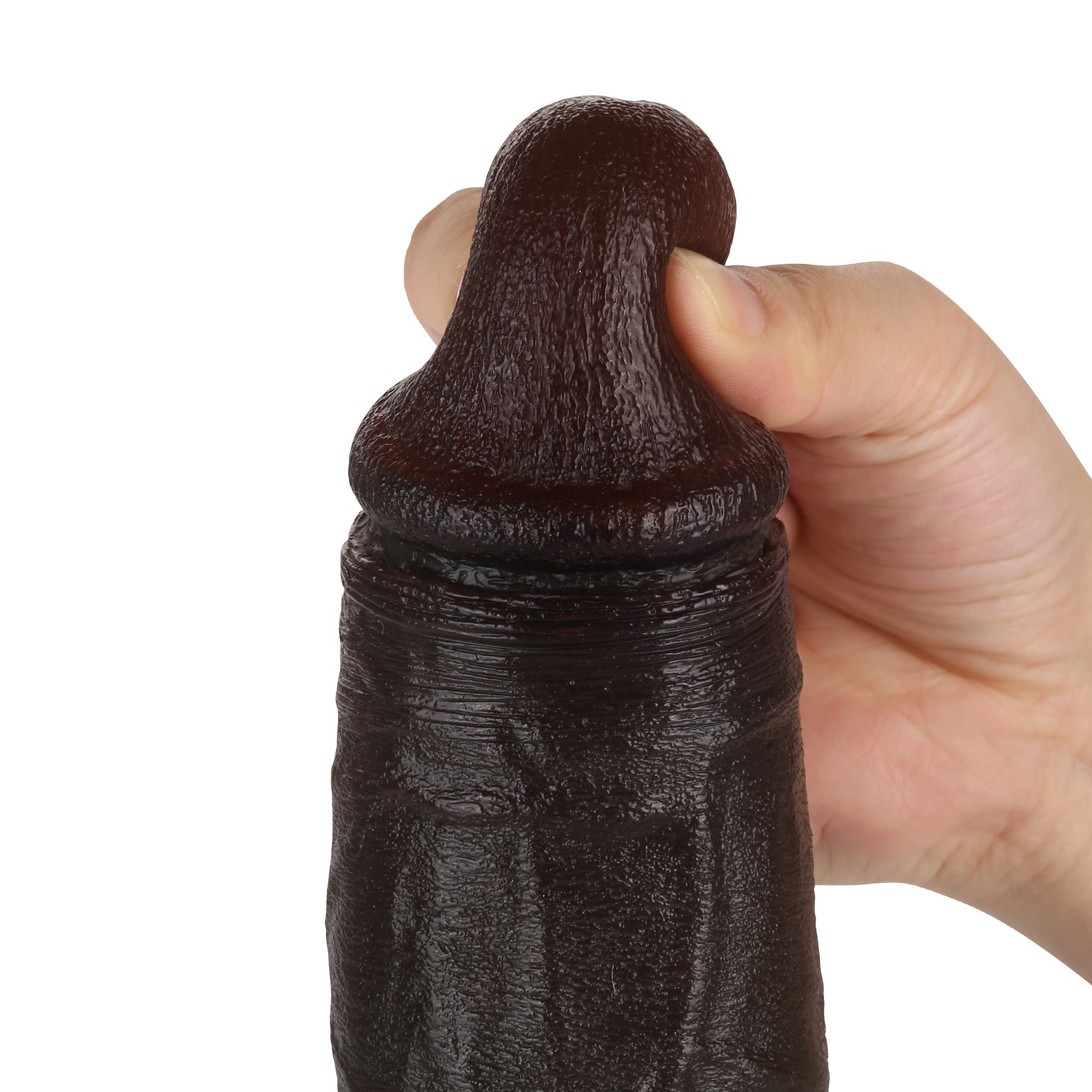 MrJ 9 inch BBC Realistic Dildo Super Real Skin Black Dildo