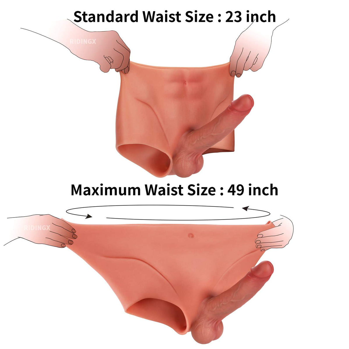 Edwin 7.2 inch Realistic Strap-On Dildo Solid Silicone Wheat