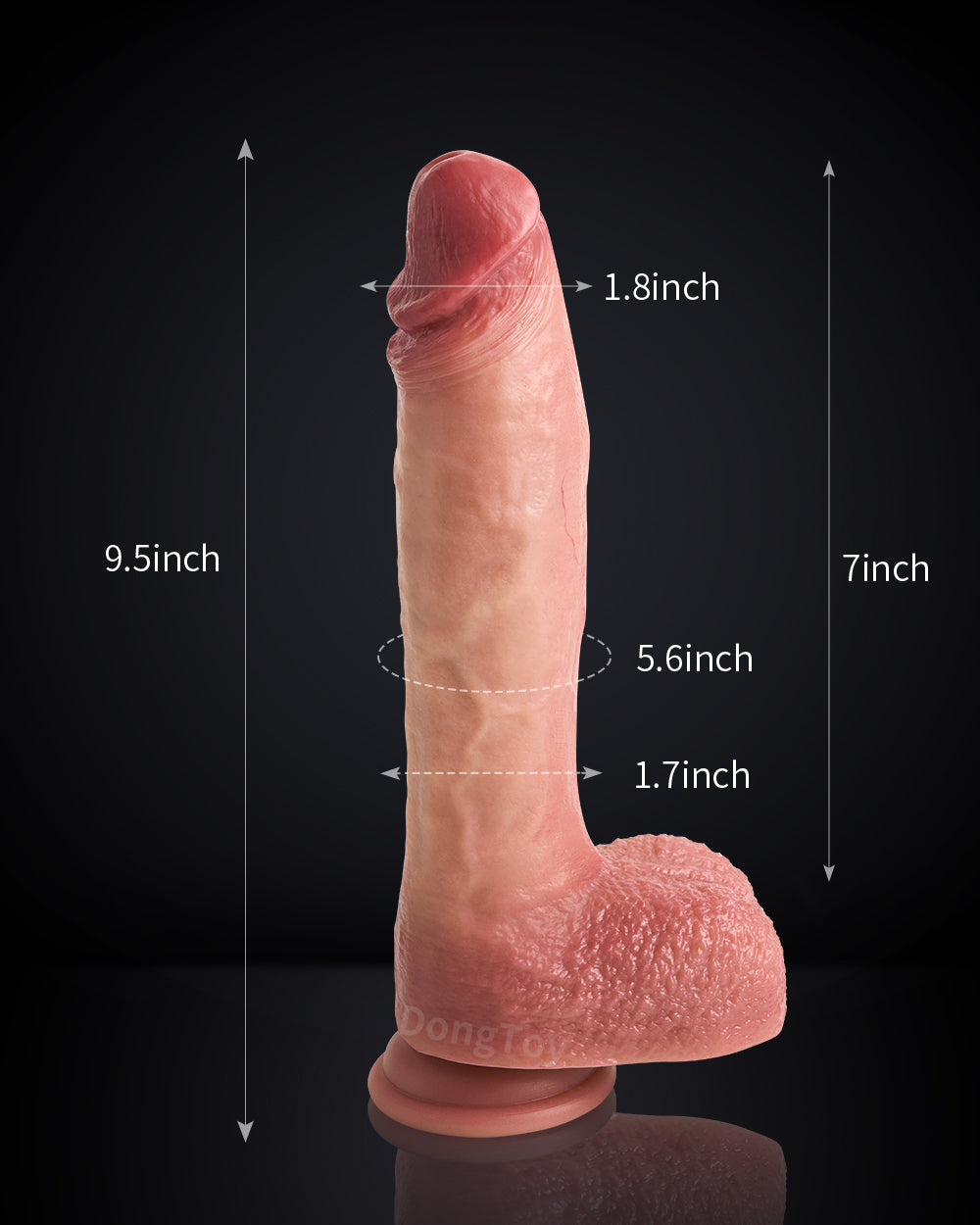 Rex 9 inch Real Feel Realistic Dildo & Soft Glan Realism Penetration