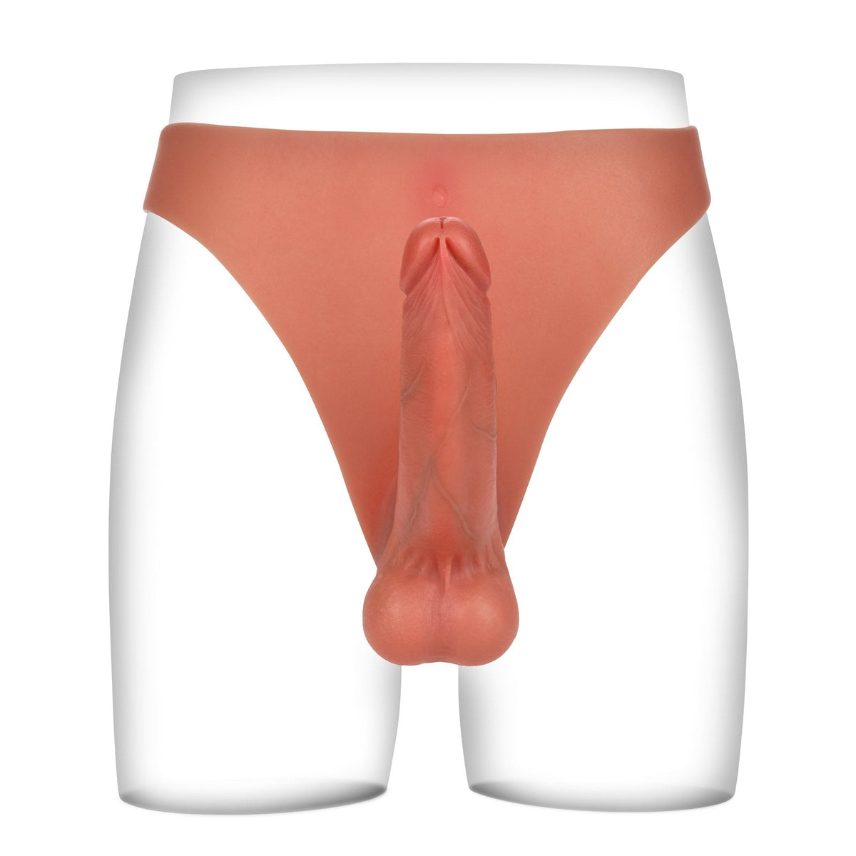 Adriel 6.8 inch Platinum Silicone Strap-On Dildo Slim Wheat