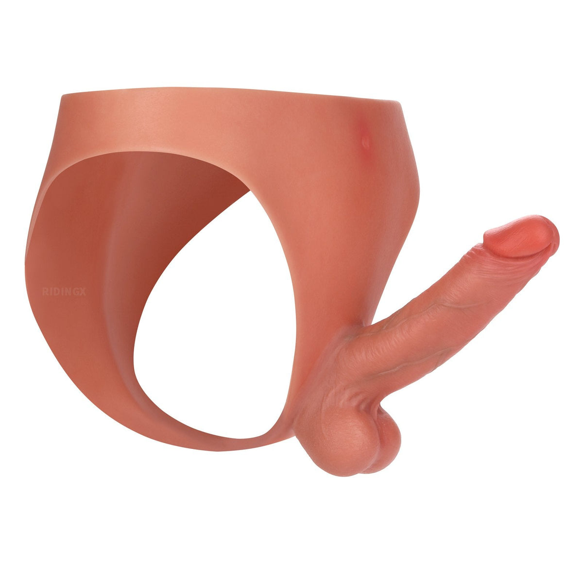 Adriel 6.8 inch Platinum Silicone Strap-On Dildo Slim Wheat