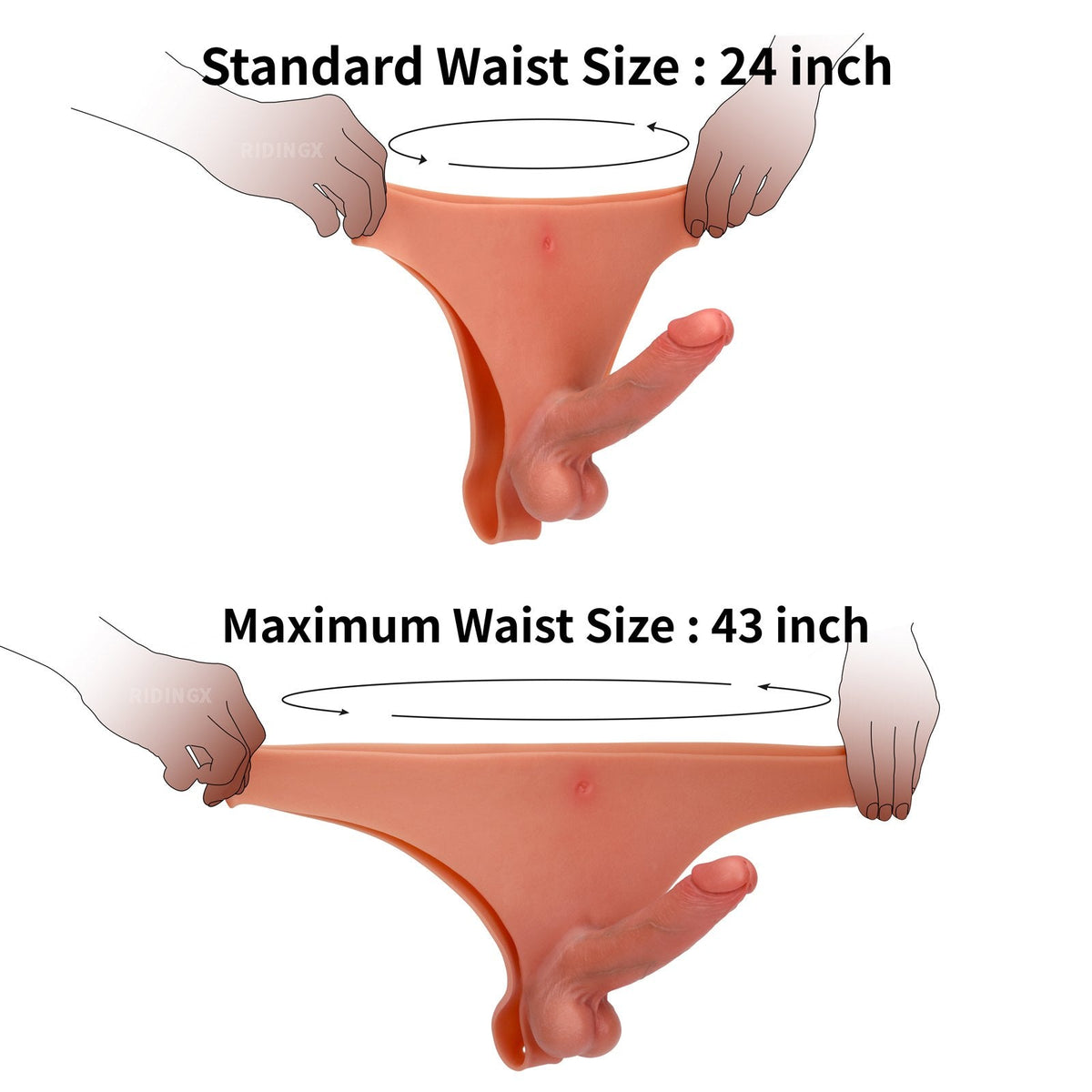 Adriel 6.8 inch Platinum Silicone Strap-On Dildo Slim Wheat